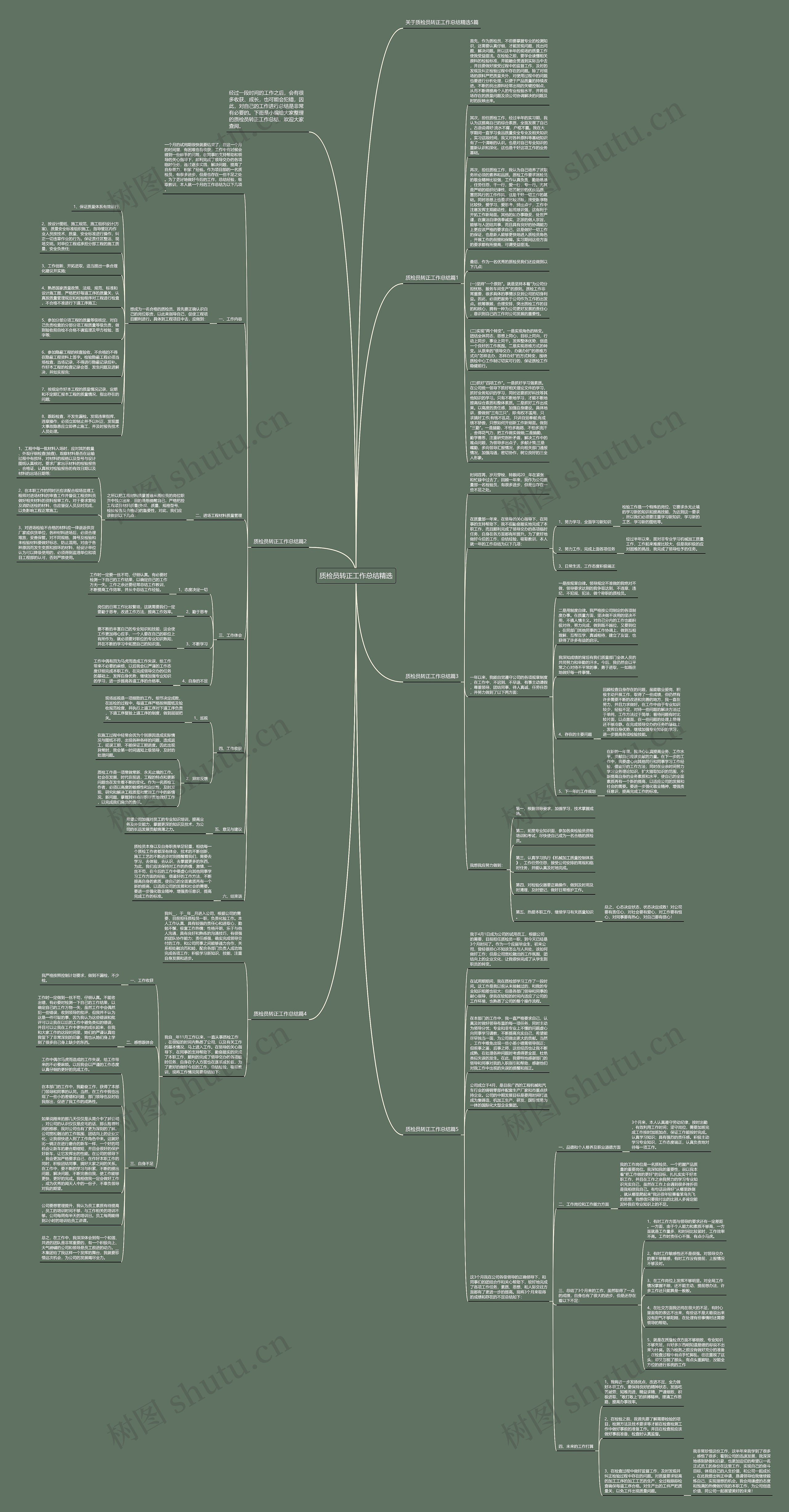 质检员转正工作总结精选思维导图