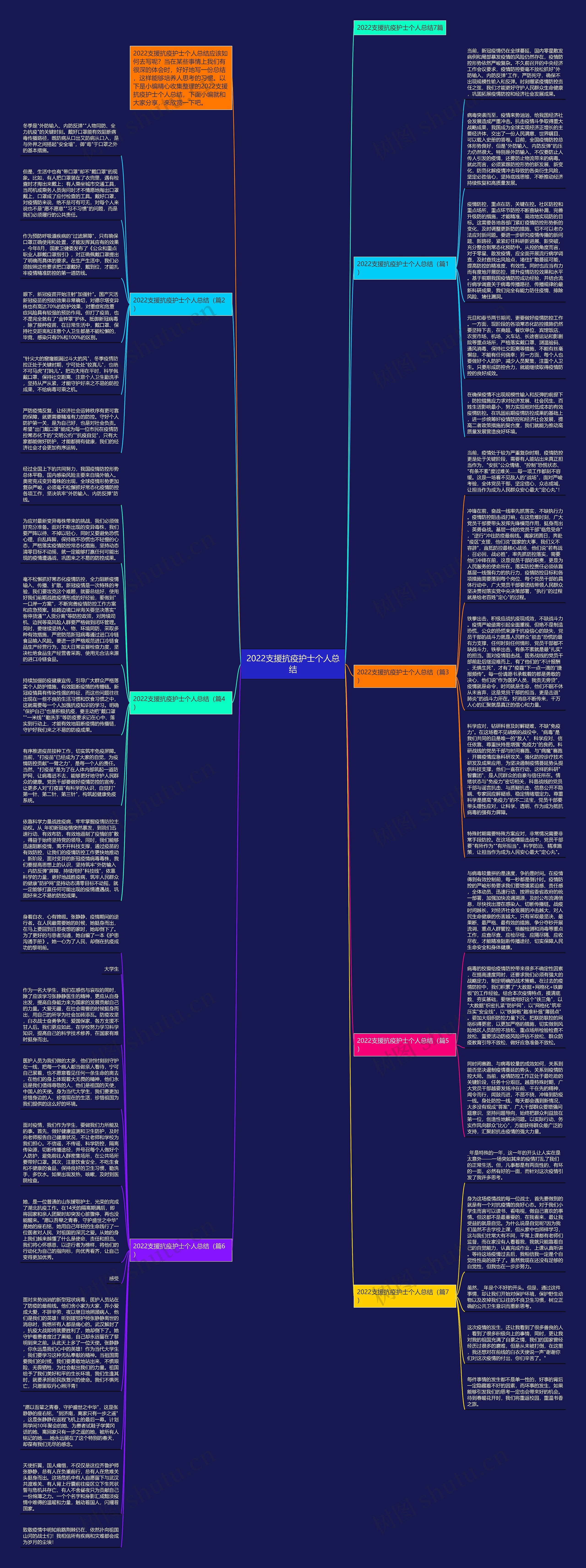 2022支援抗疫护士个人总结思维导图