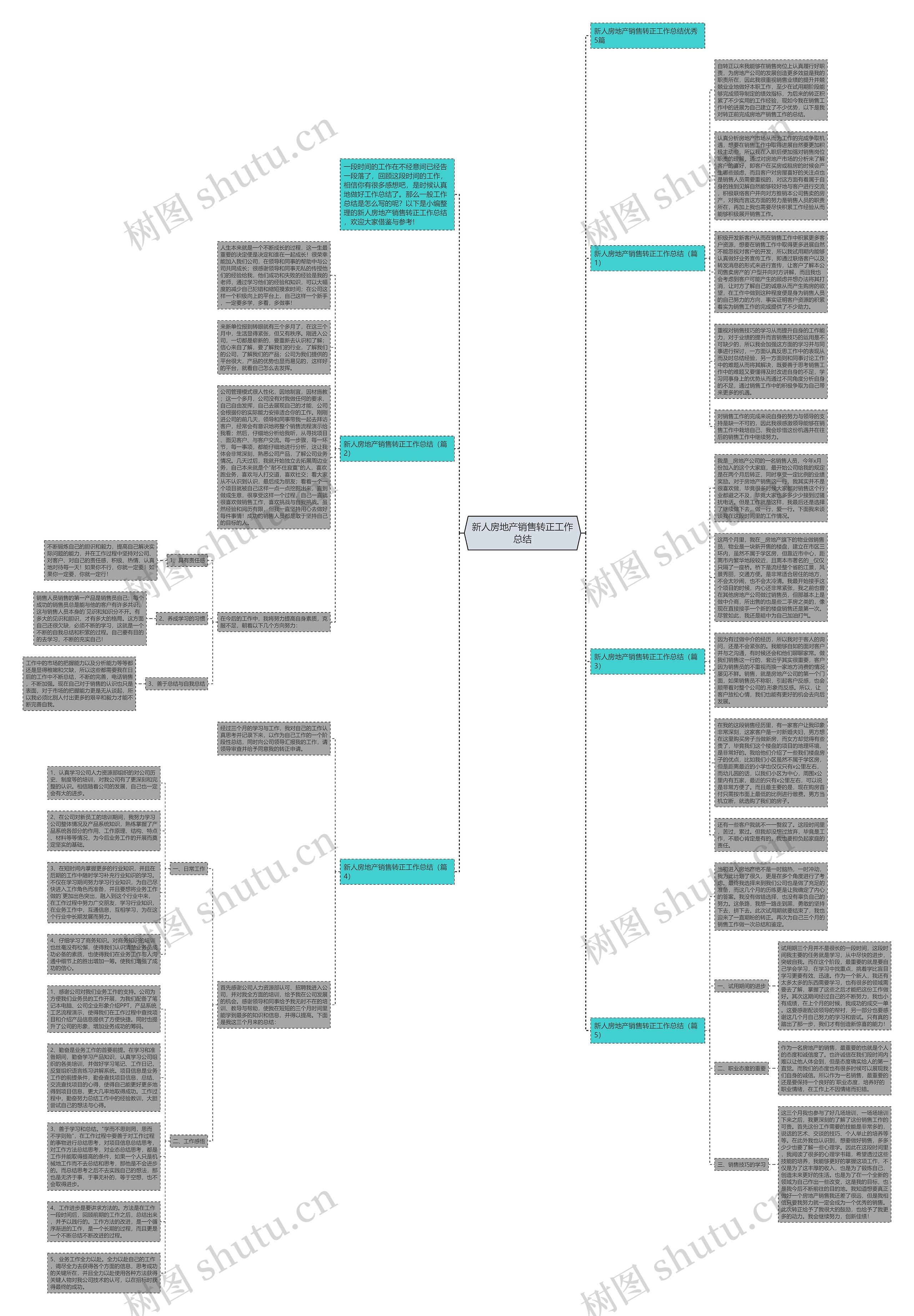 新人房地产销售转正工作总结思维导图