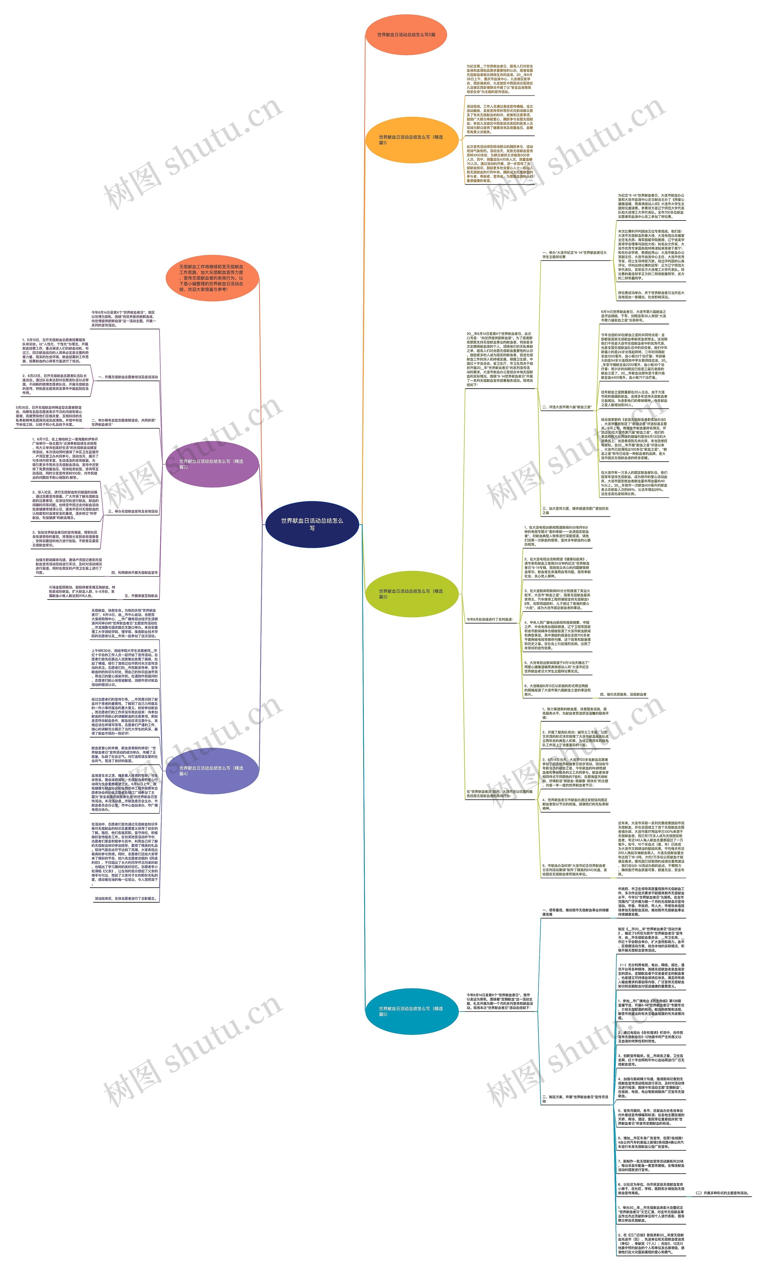 世界献血日活动总结怎么写思维导图