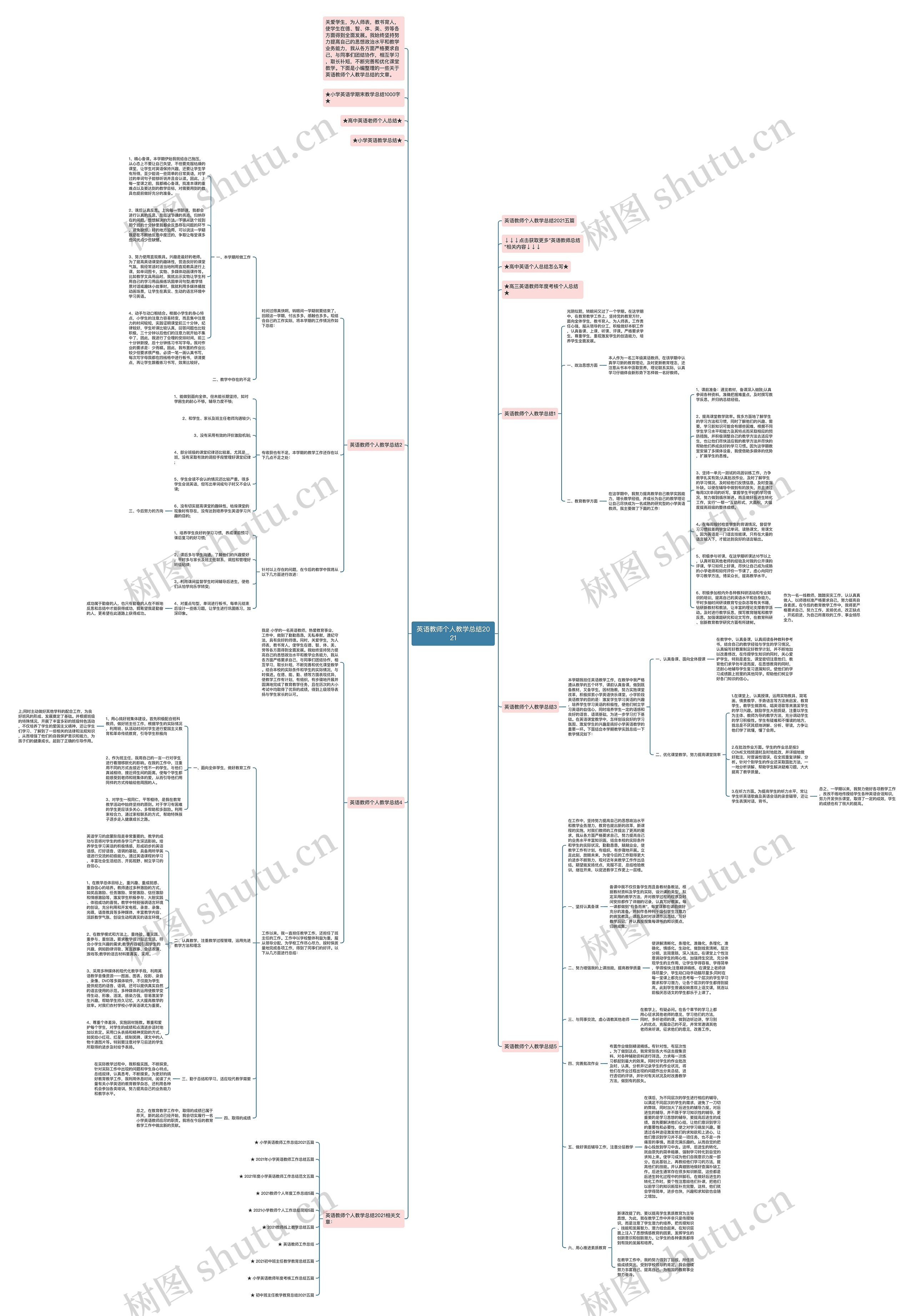 英语教师个人教学总结2021思维导图
