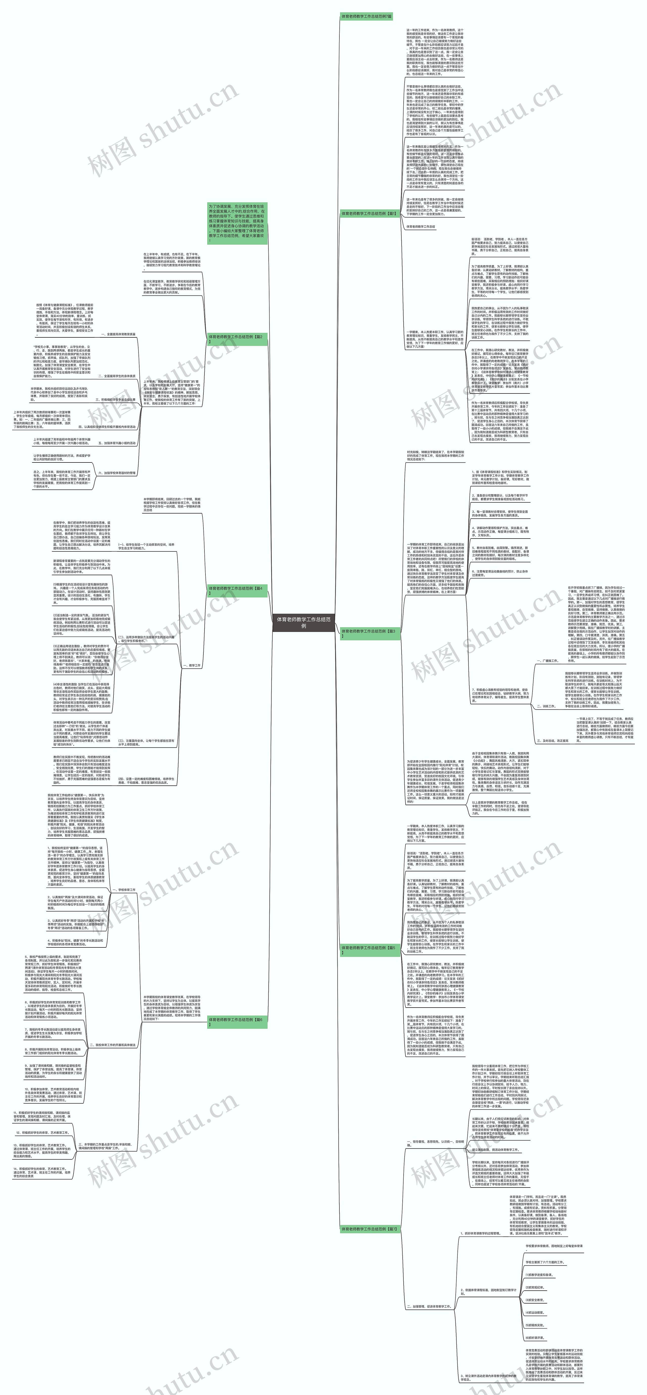 体育老师教学工作总结范例思维导图