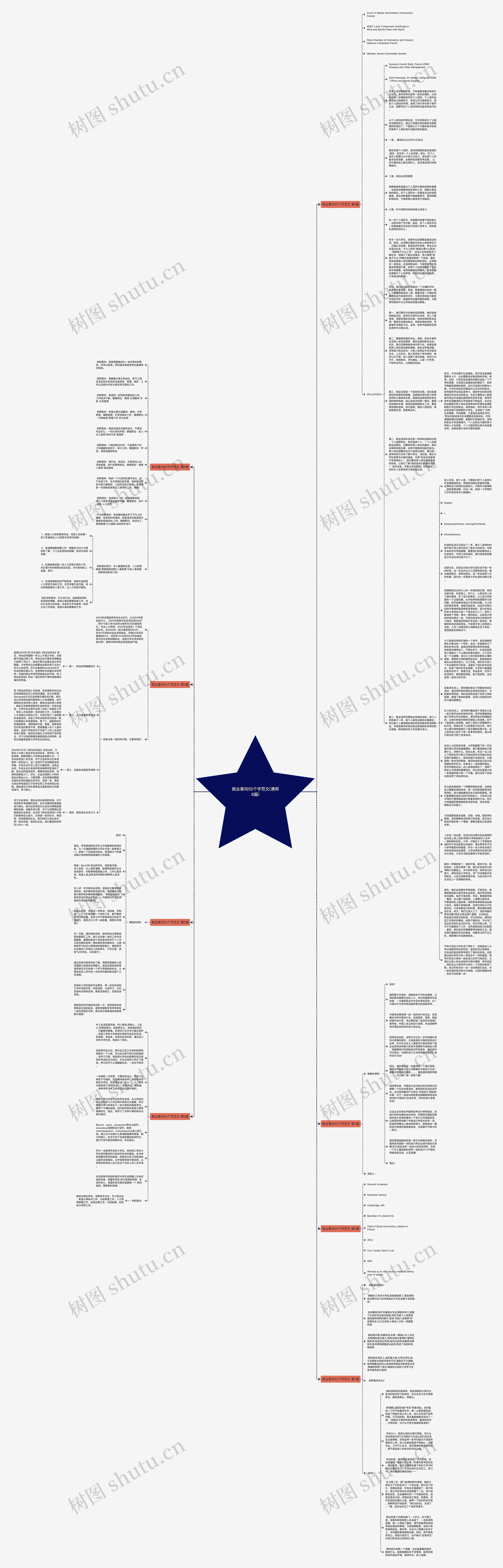 就业意向50个字范文(通用8篇)思维导图