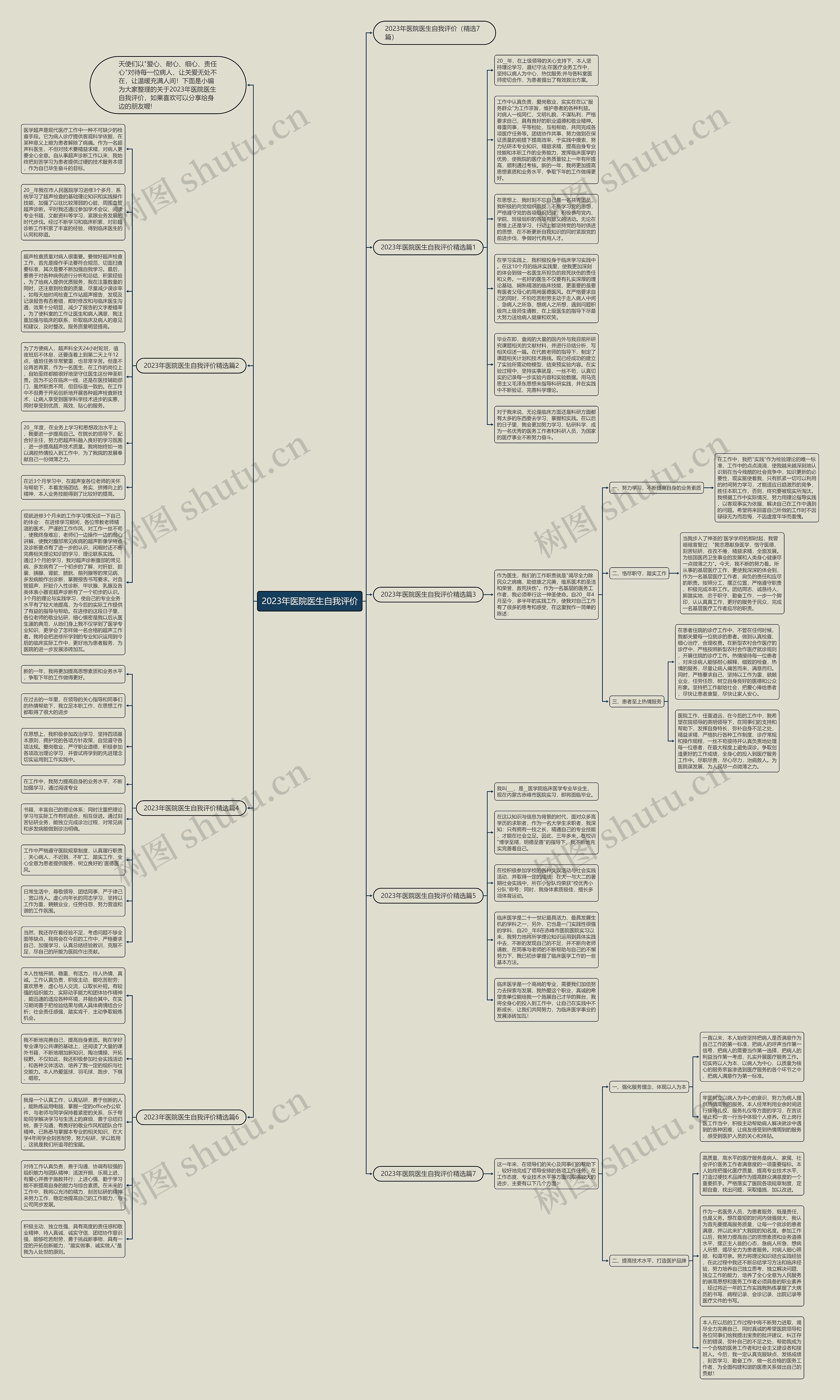 2023年医院医生自我评价思维导图