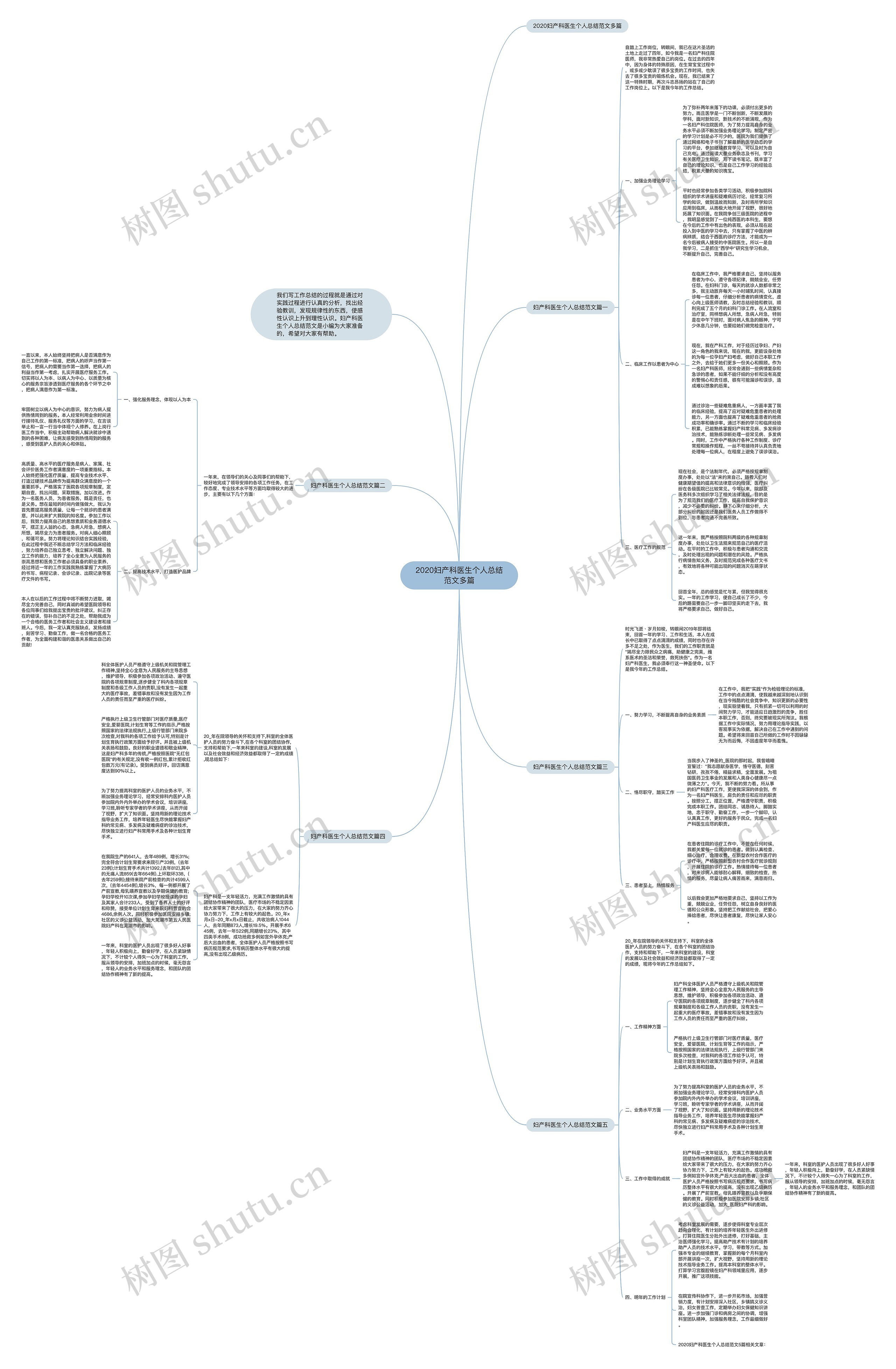 2020妇产科医生个人总结范文多篇思维导图