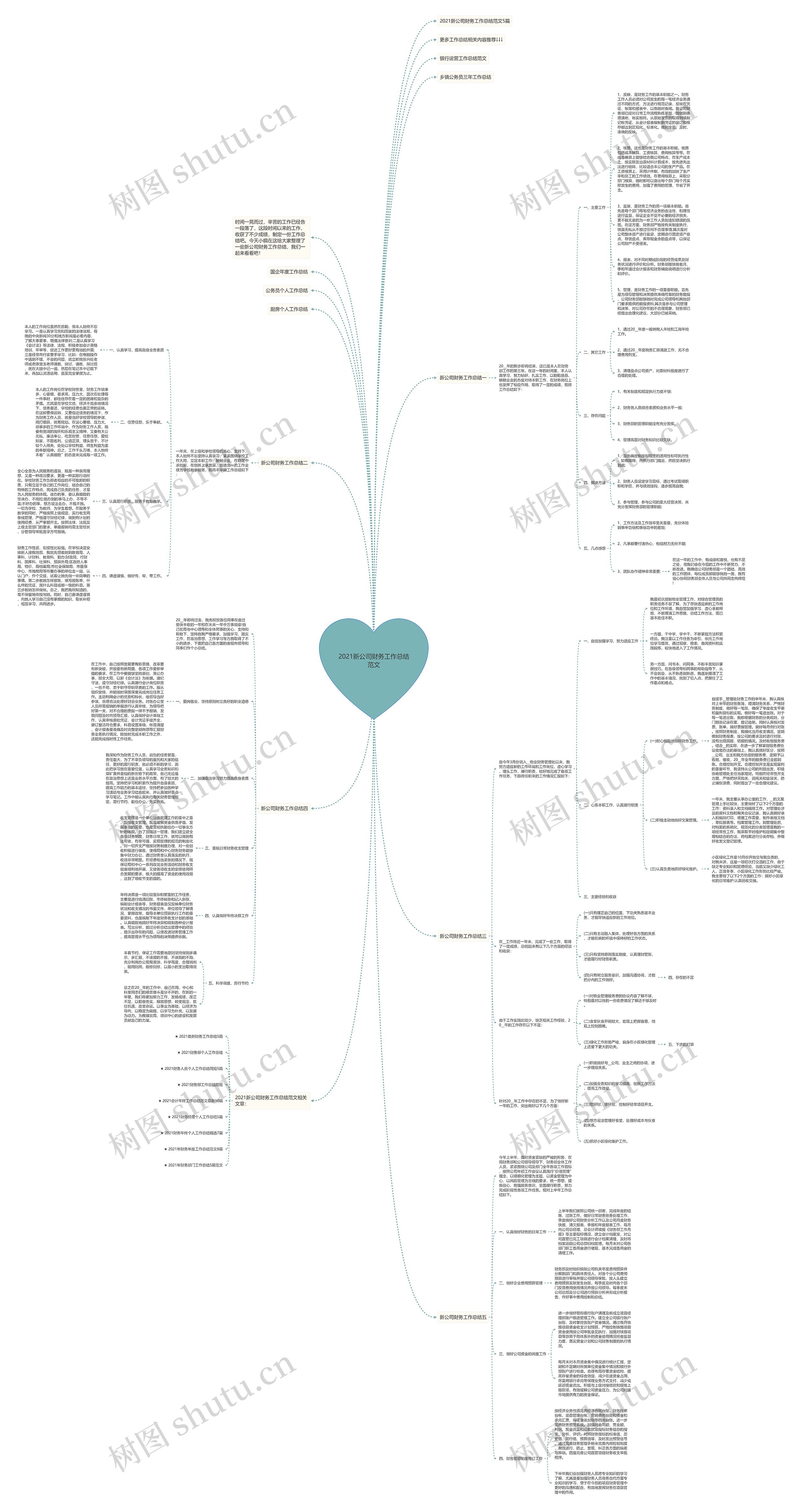 2021新公司财务工作总结范文思维导图