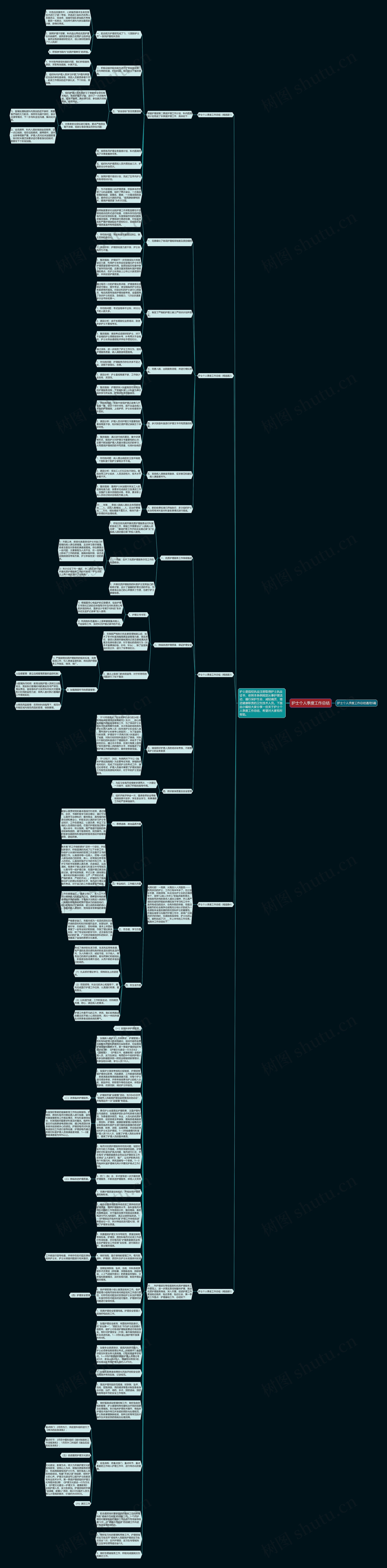 护士个人季度工作总结思维导图