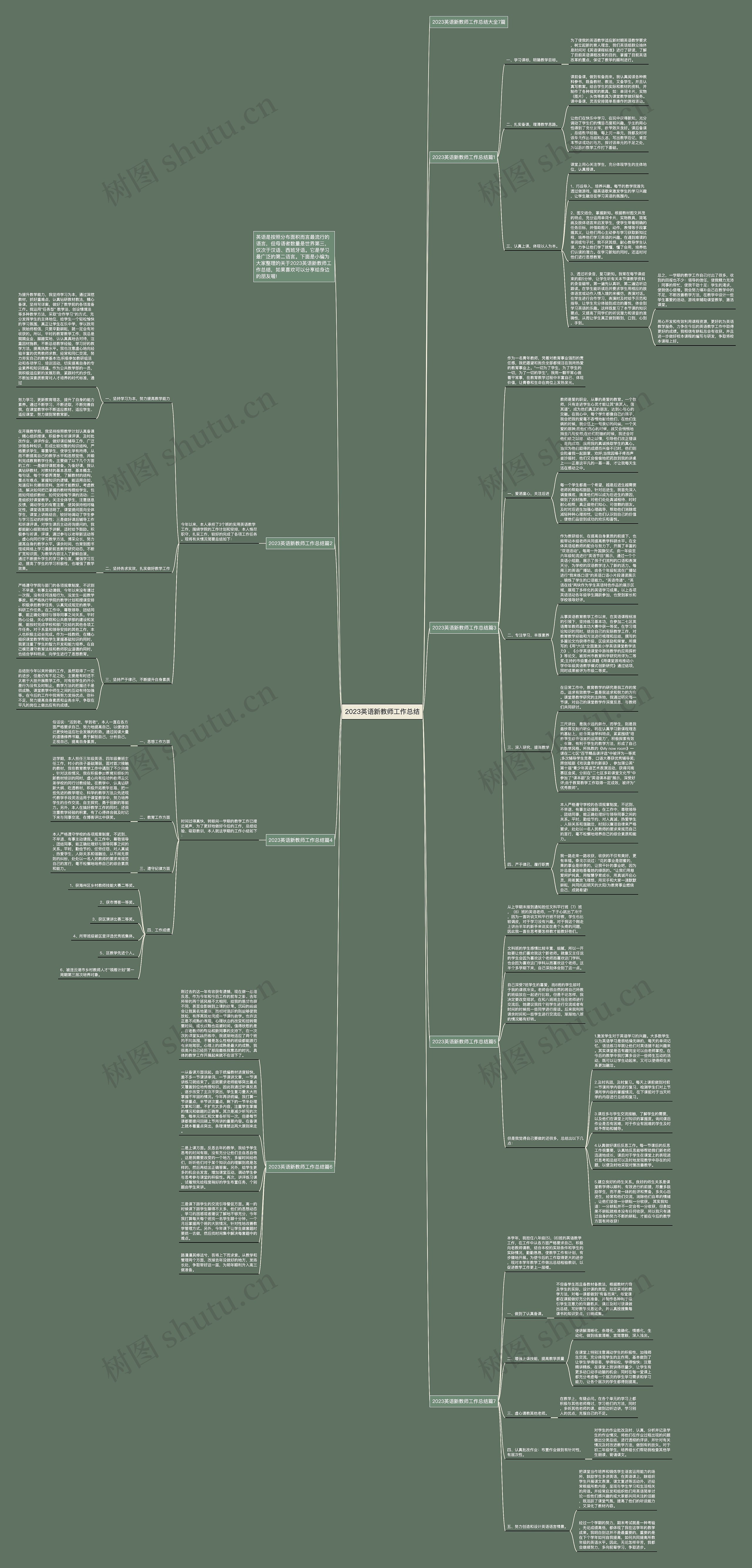 2023英语新教师工作总结思维导图
