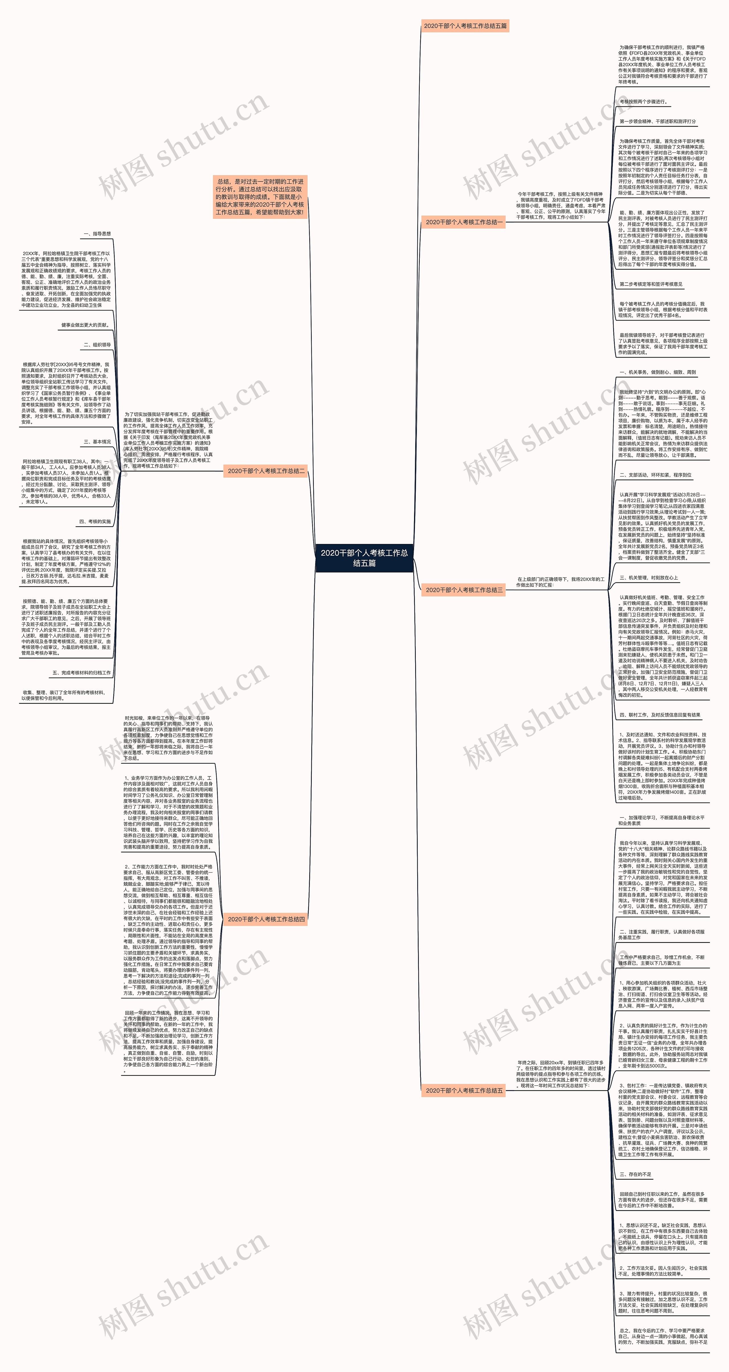 2020干部个人考核工作总结五篇思维导图