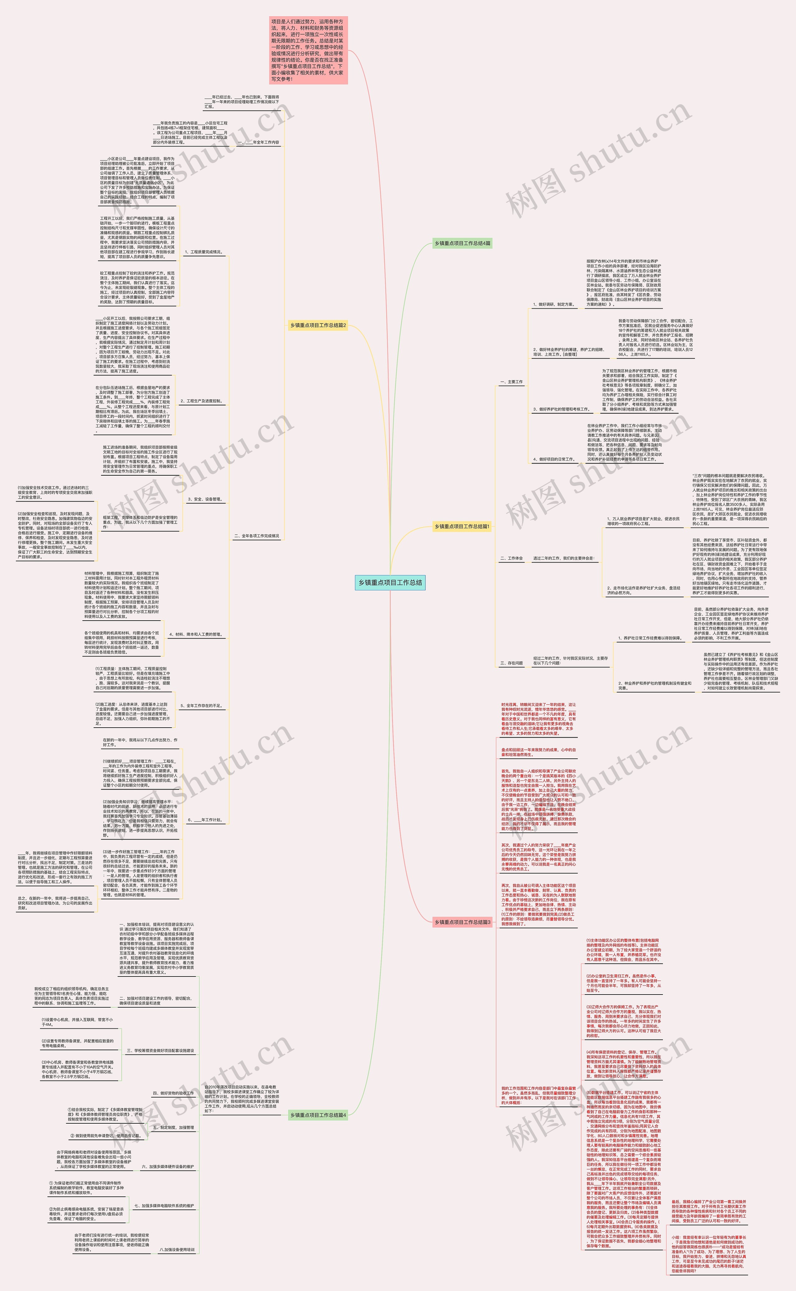 乡镇重点项目工作总结思维导图