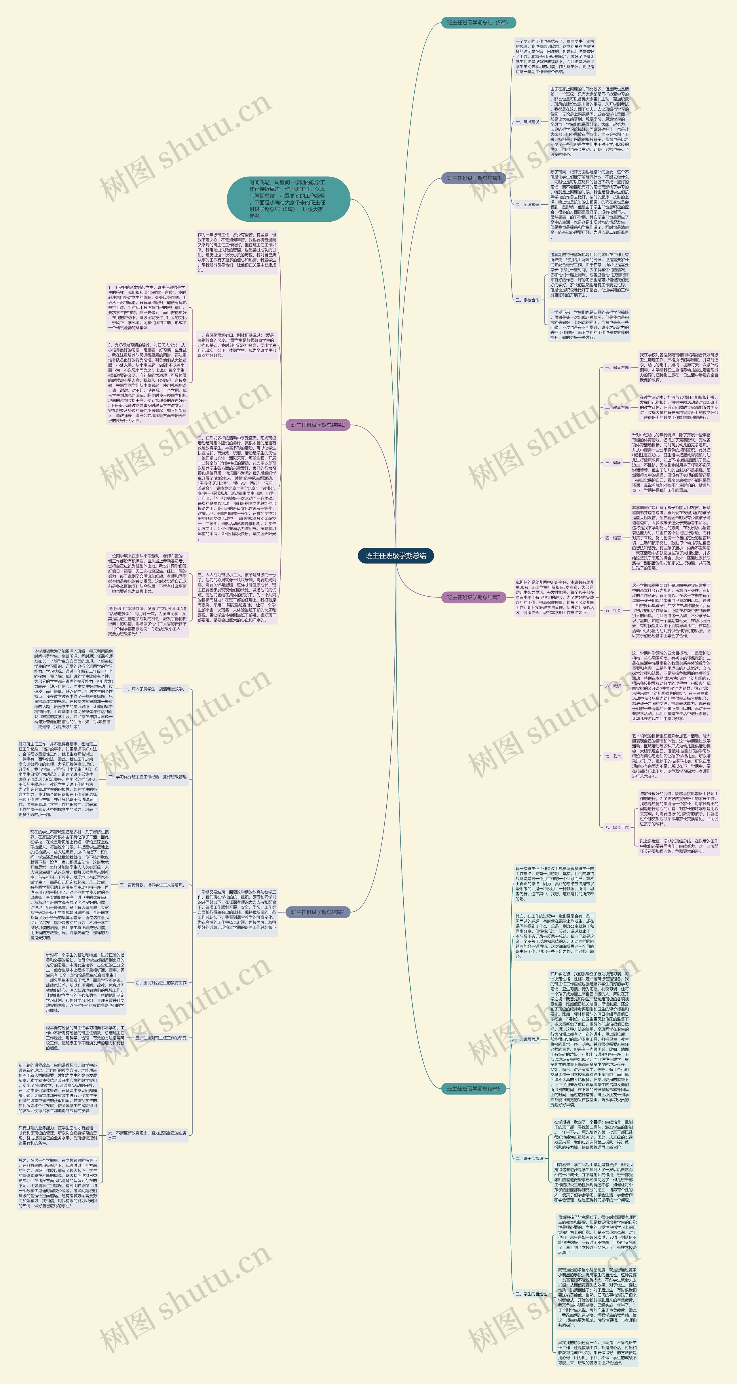 班主任班级学期总结思维导图