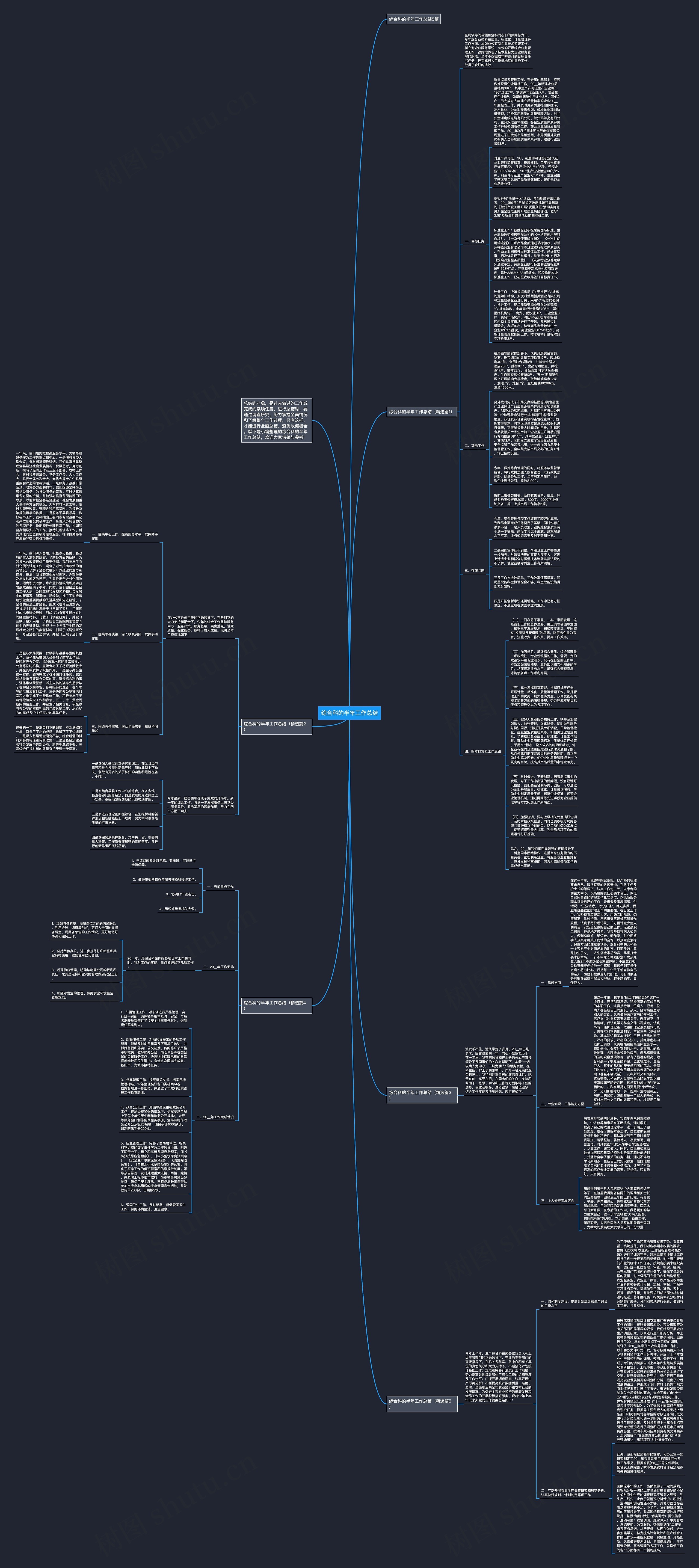 综合科的半年工作总结思维导图