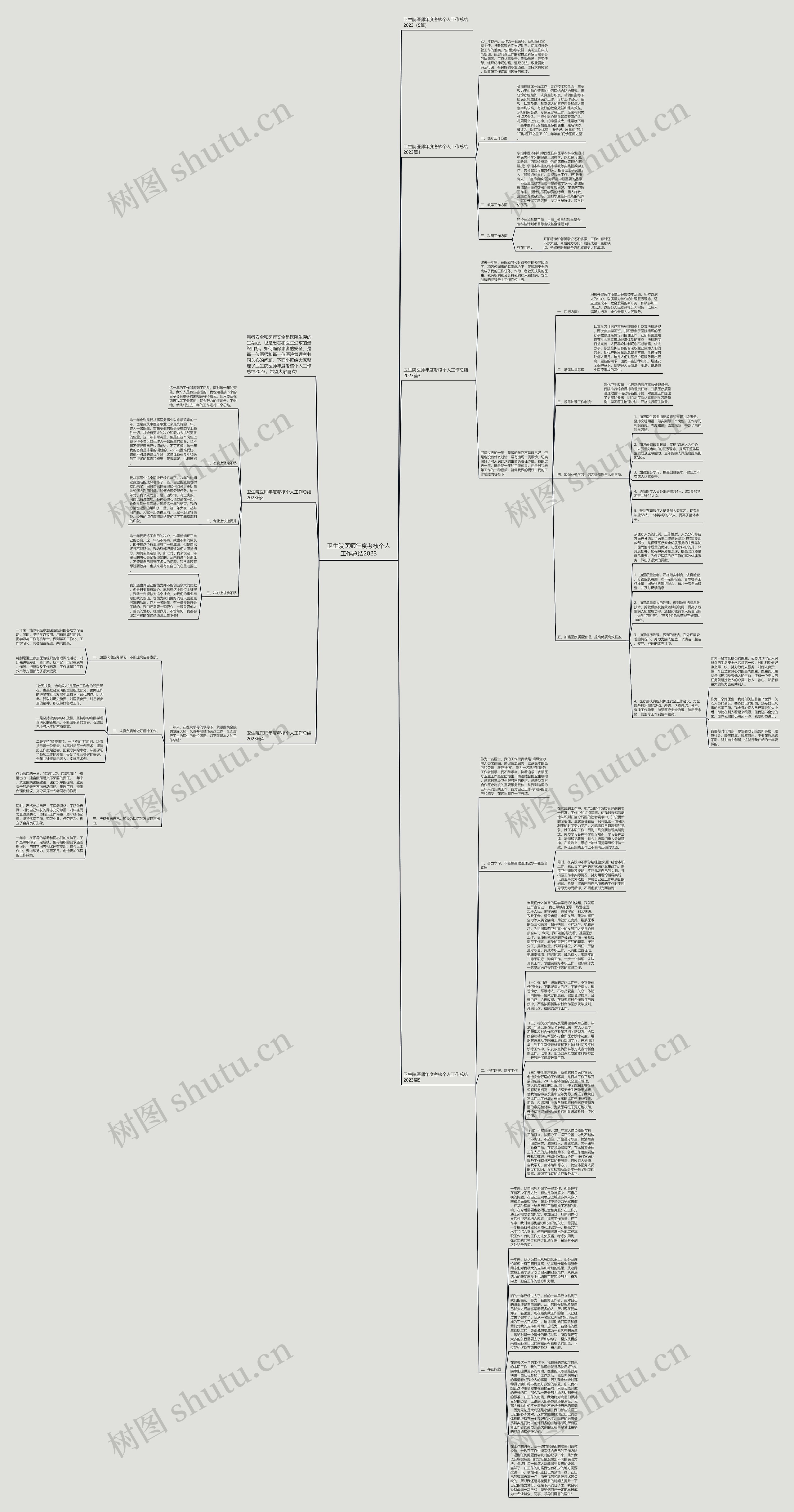 卫生院医师年度考核个人工作总结2023思维导图