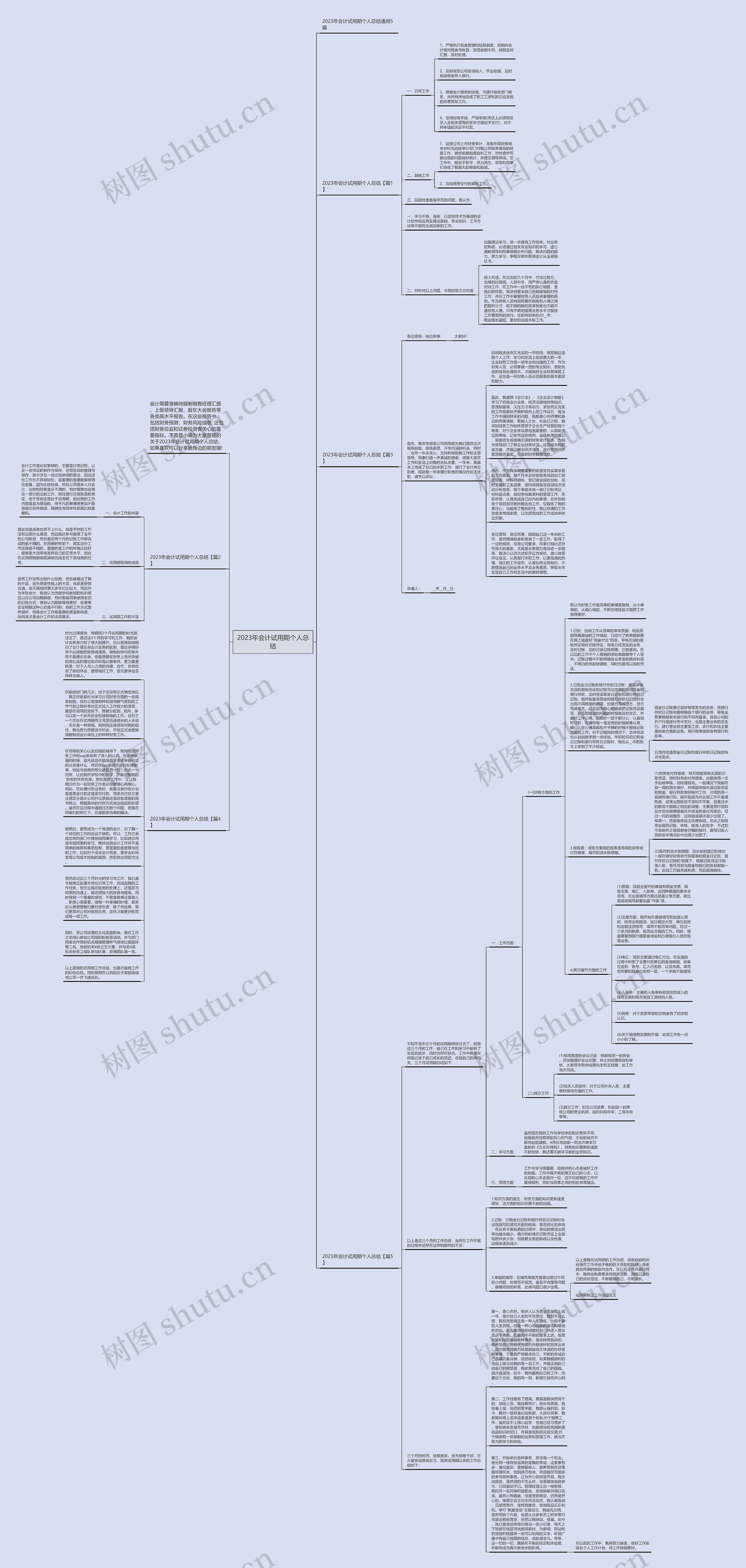 2023年会计试用期个人总结思维导图