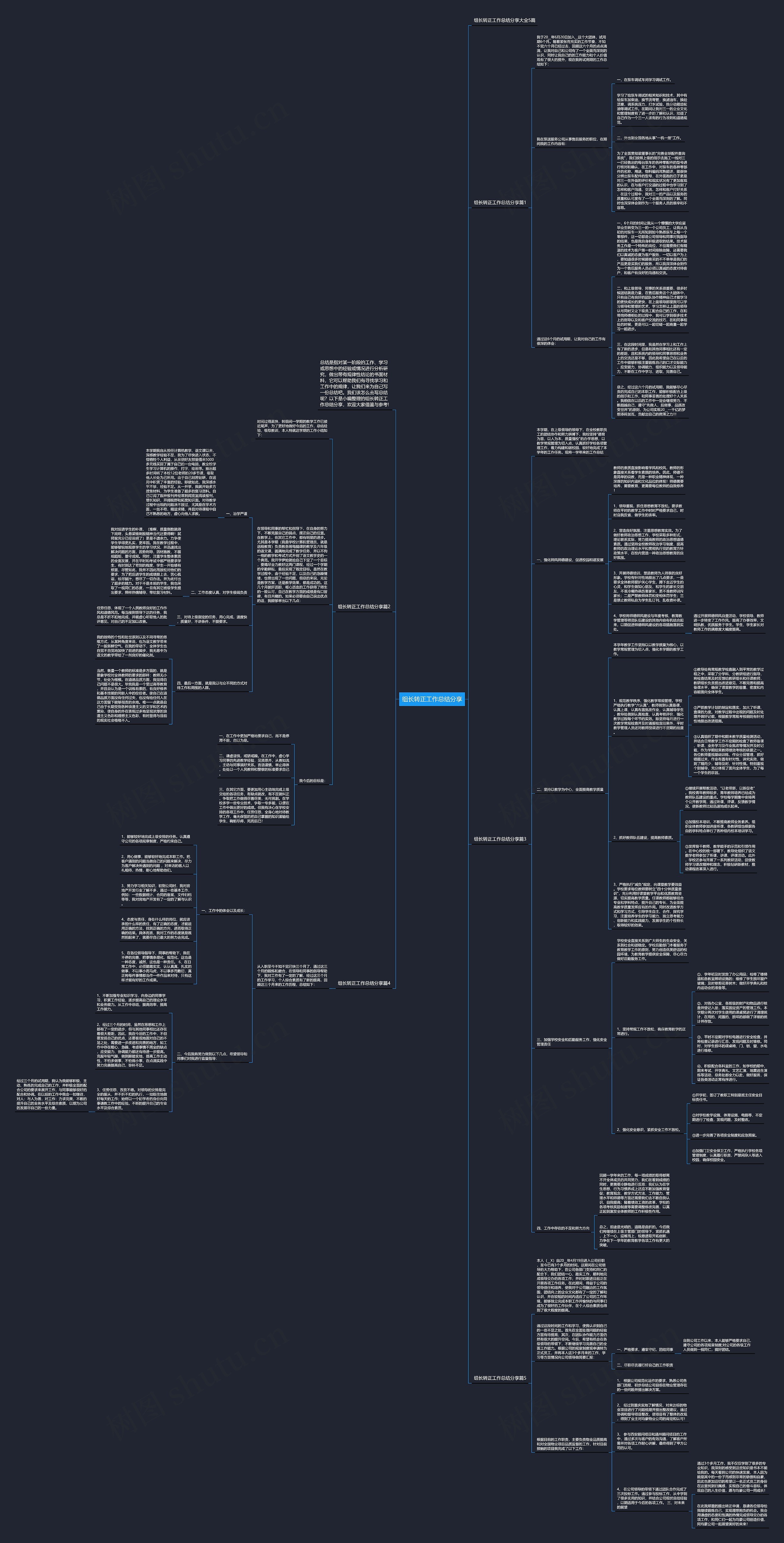 组长转正工作总结分享思维导图