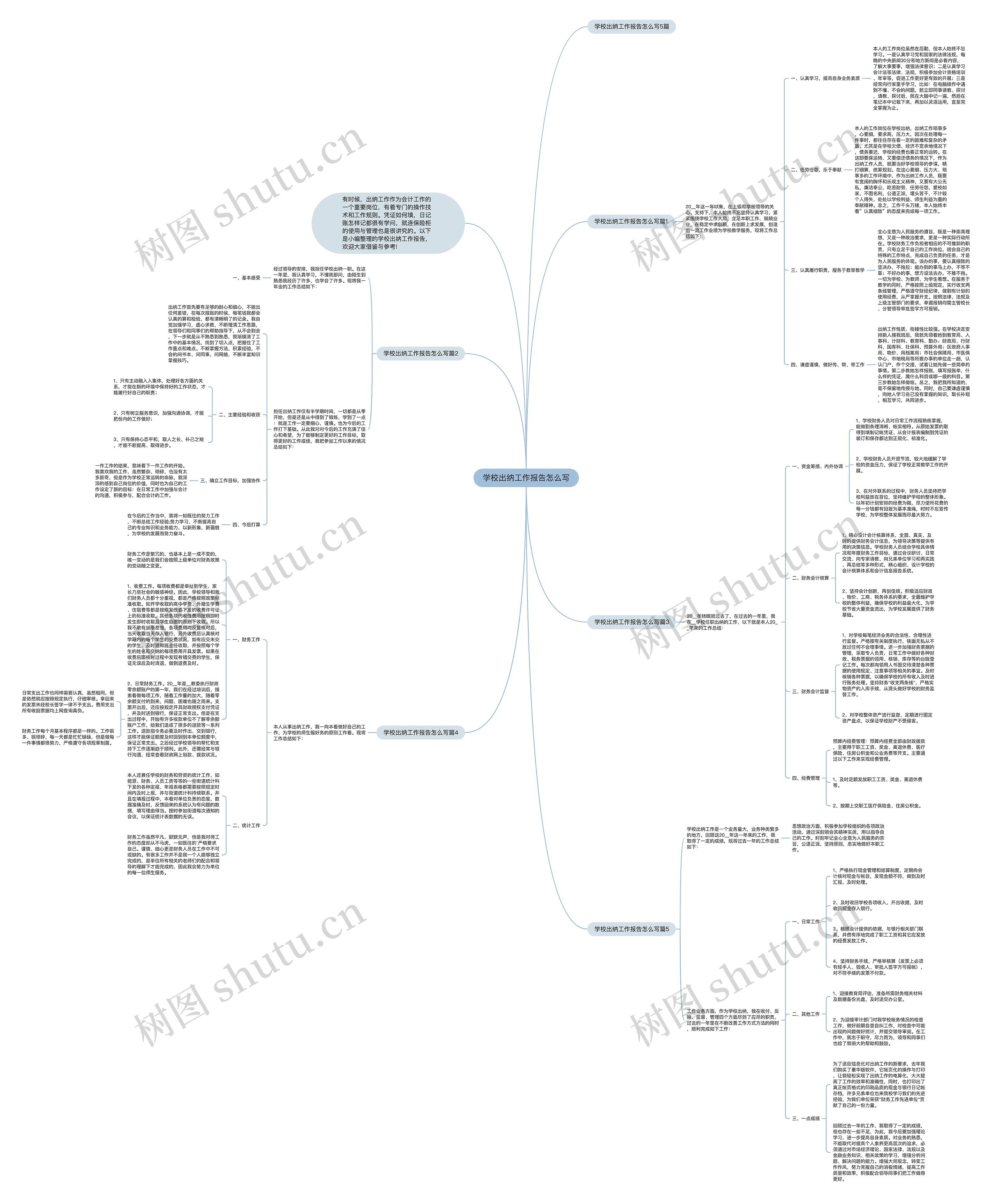学校出纳工作报告怎么写思维导图
