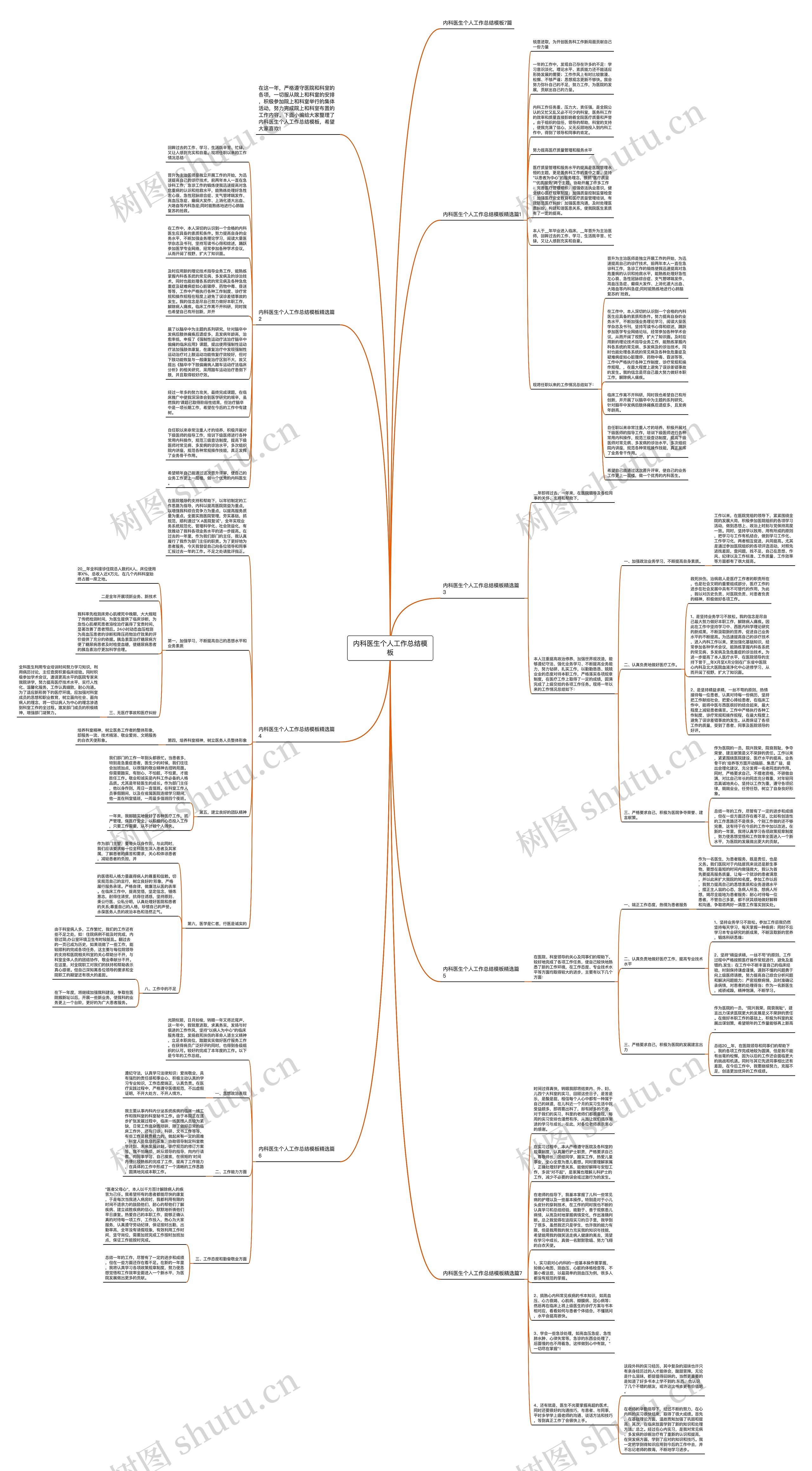 内科医生个人工作总结思维导图
