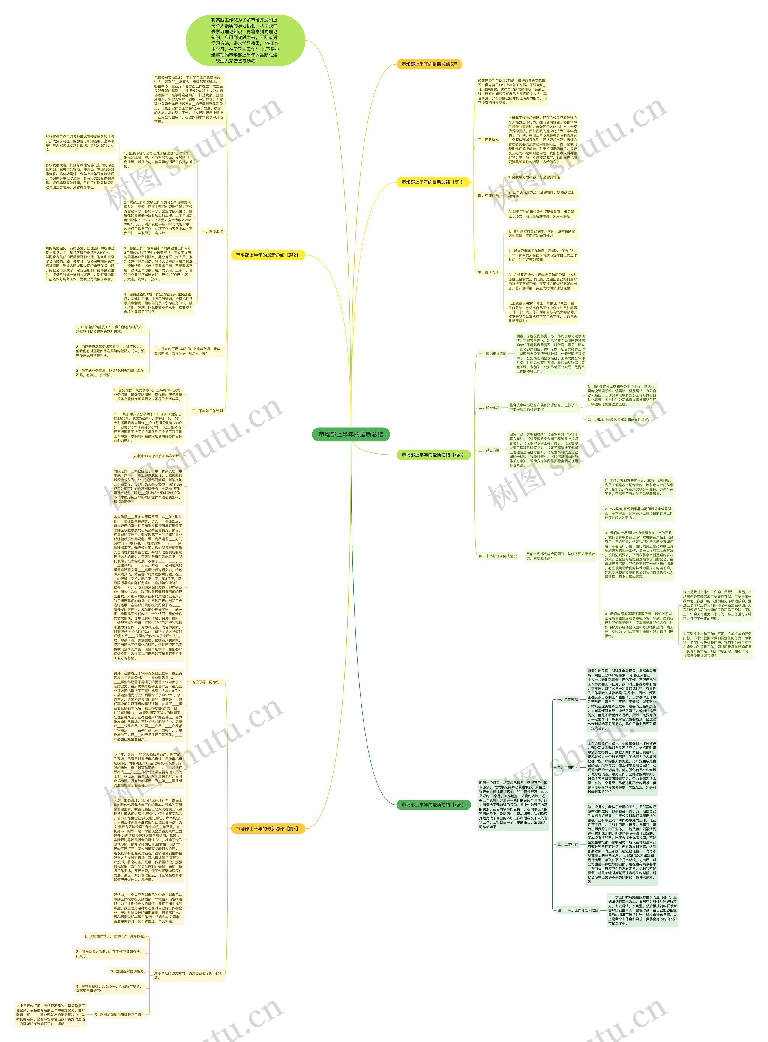 市场部上半年的最新总结思维导图