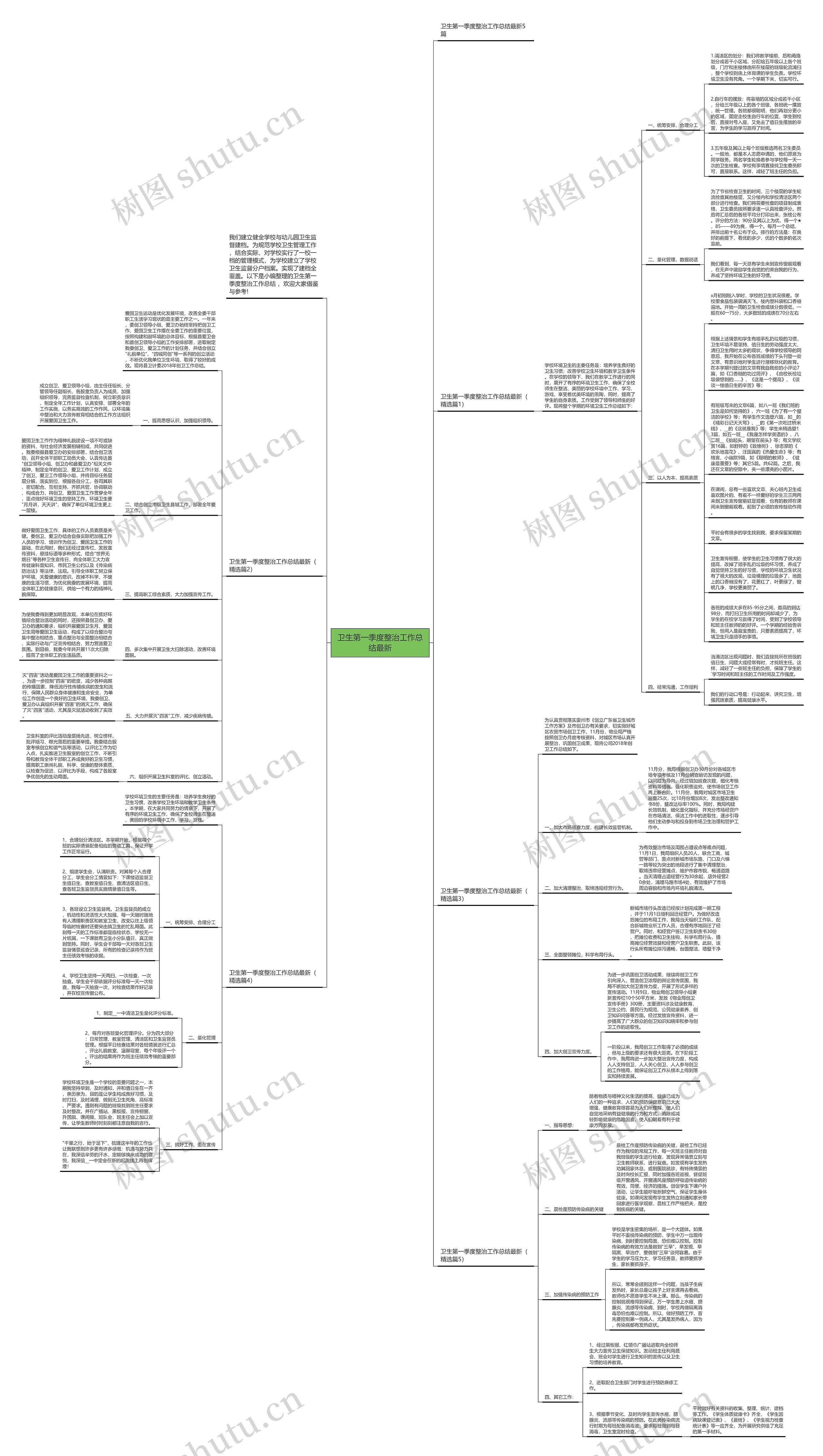 卫生第一季度整治工作总结最新思维导图