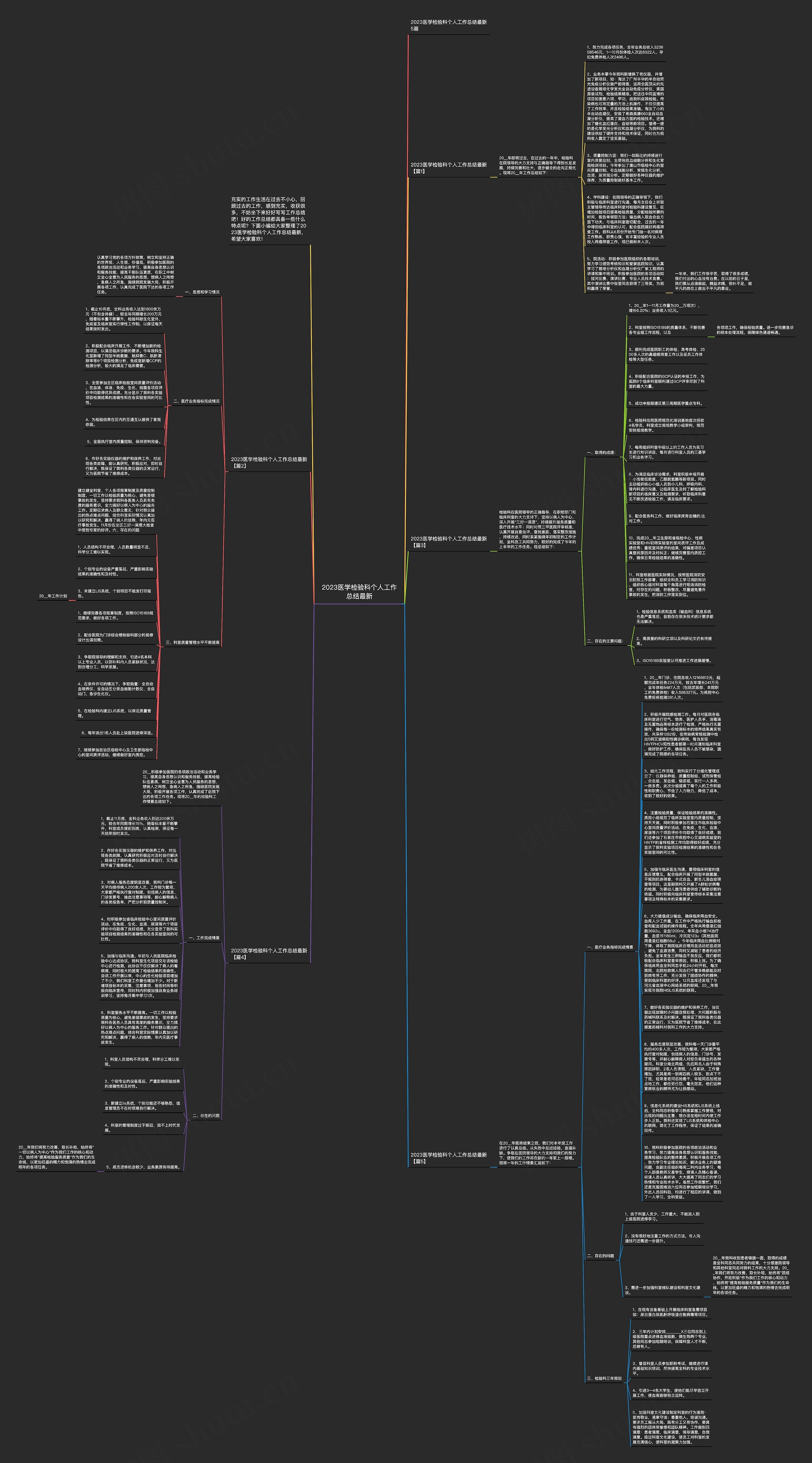 2023医学检验科个人工作总结最新思维导图