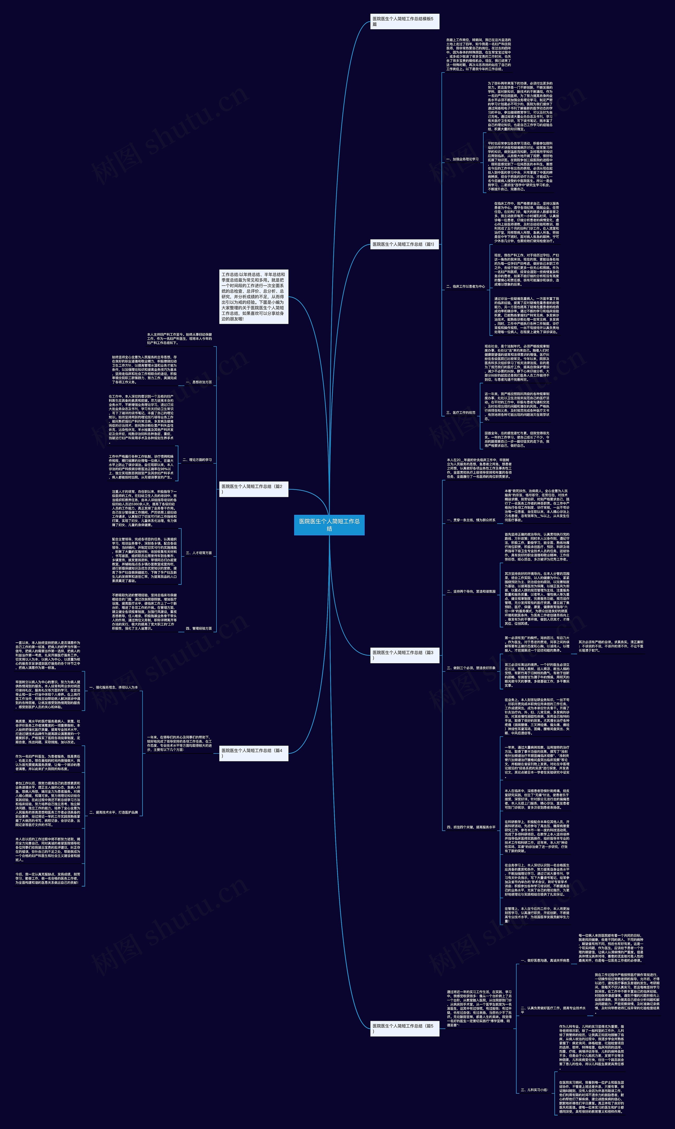 医院医生个人简短工作总结思维导图