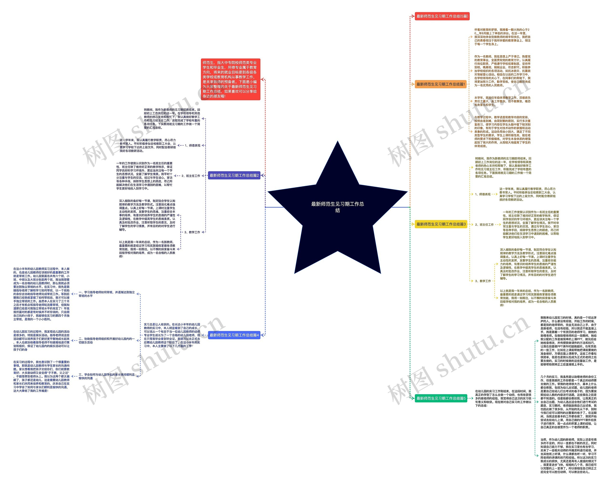 最新师范生见习期工作总结思维导图