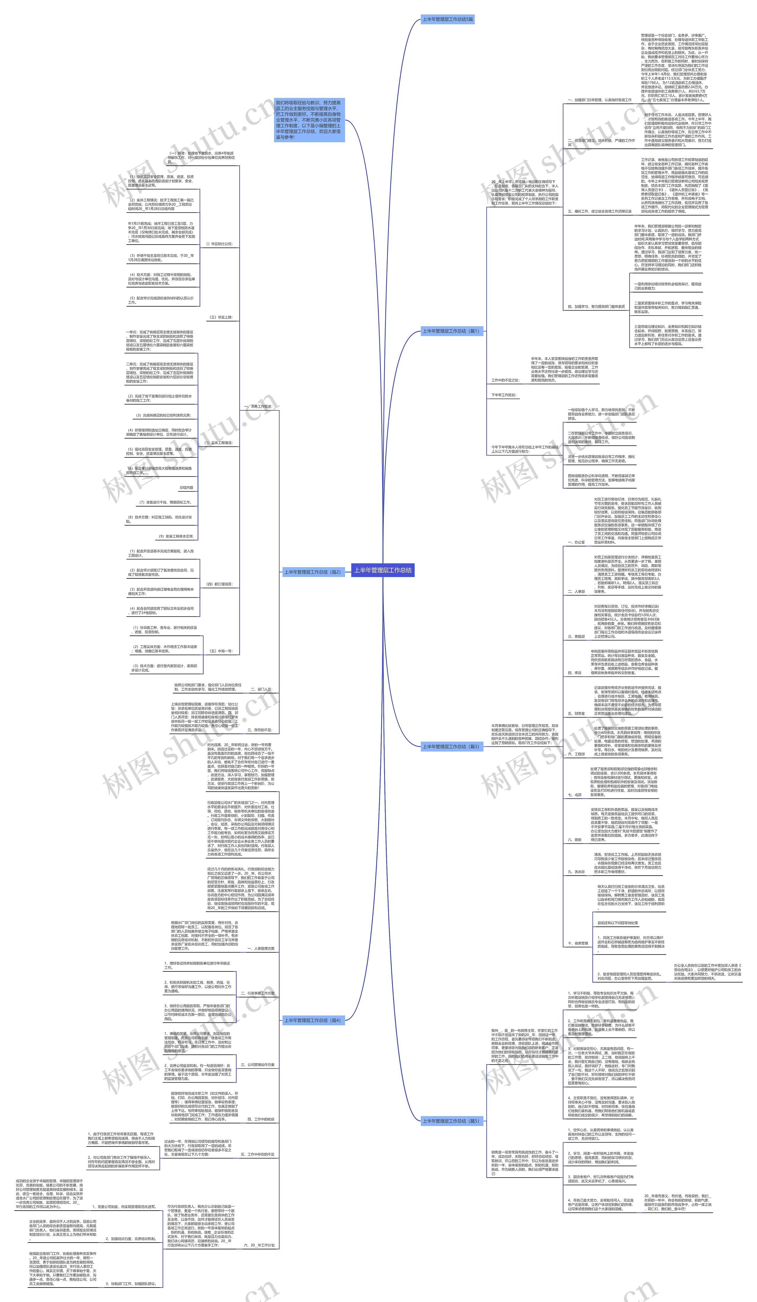 上半年管理层工作总结思维导图