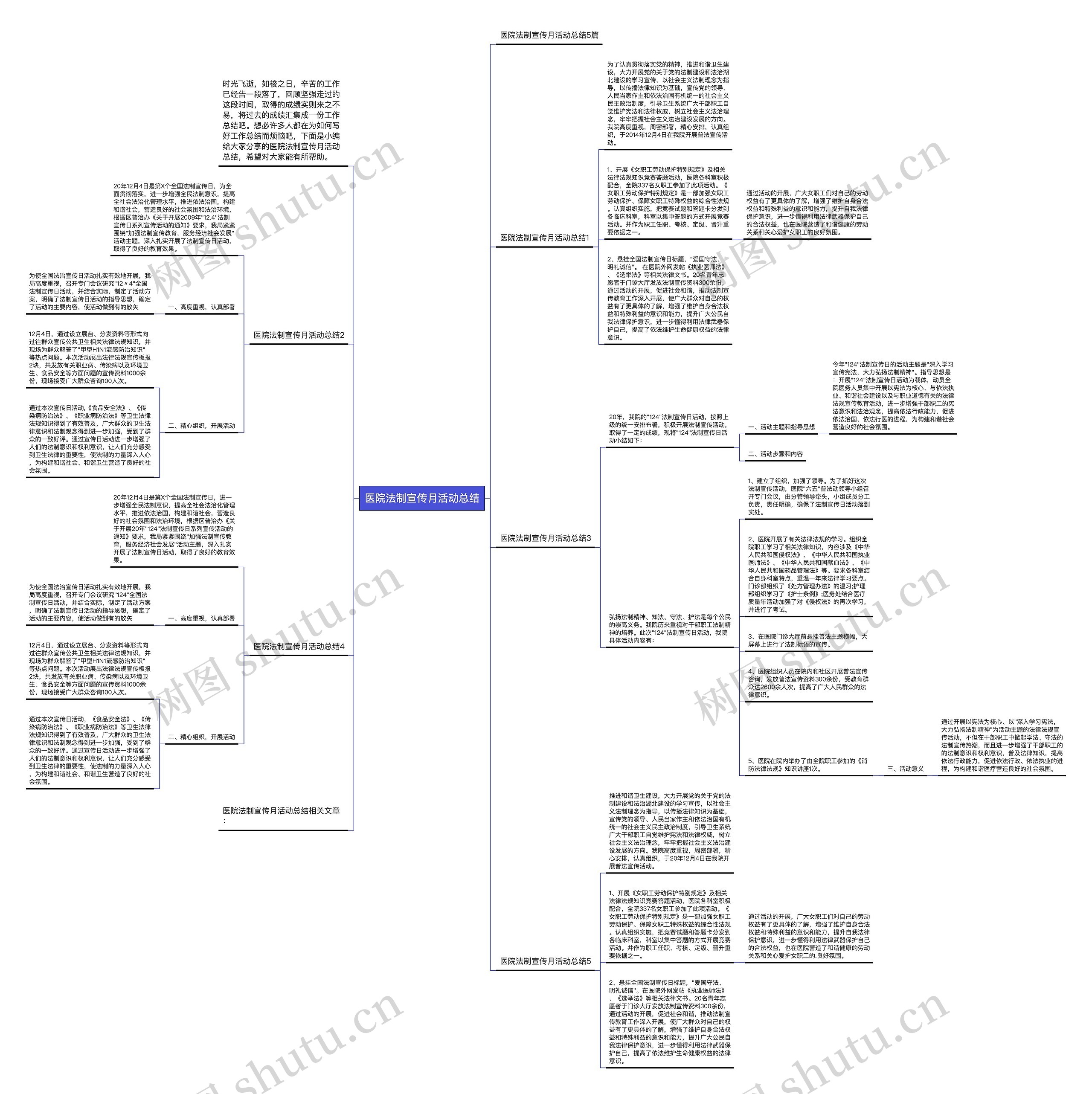 医院法制宣传月活动总结思维导图