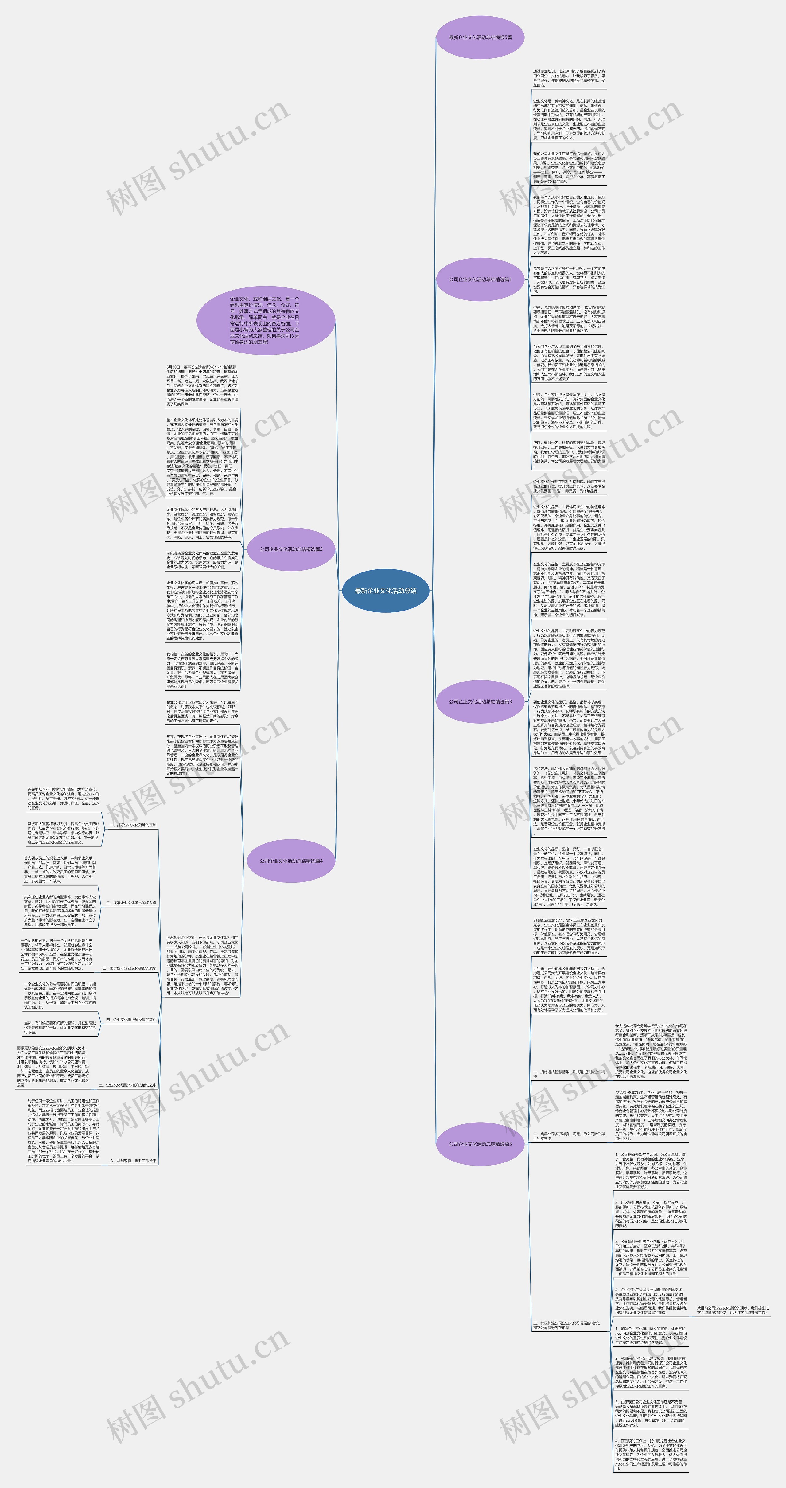 最新企业文化活动总结思维导图