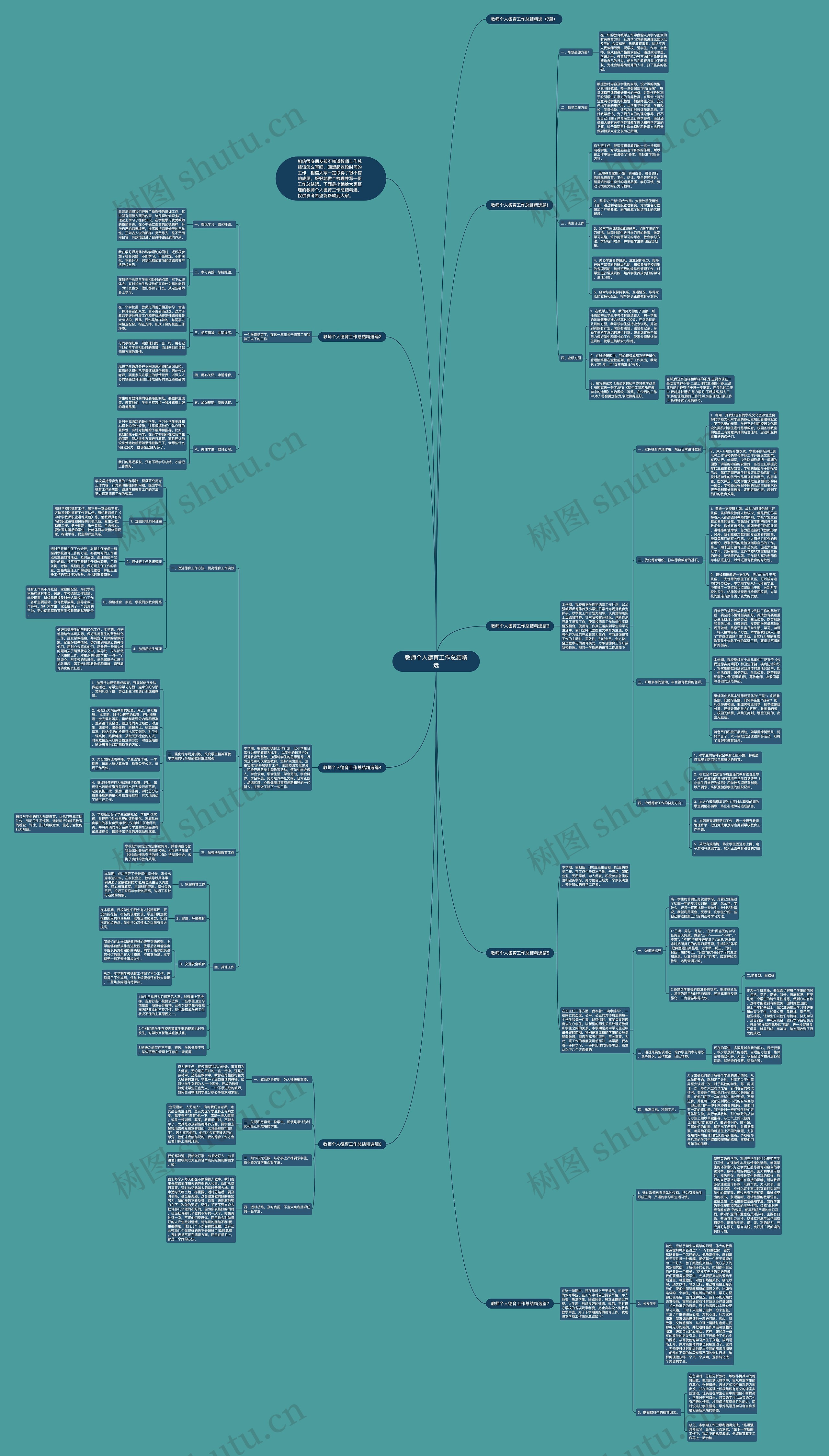 教师个人德育工作总结精选思维导图