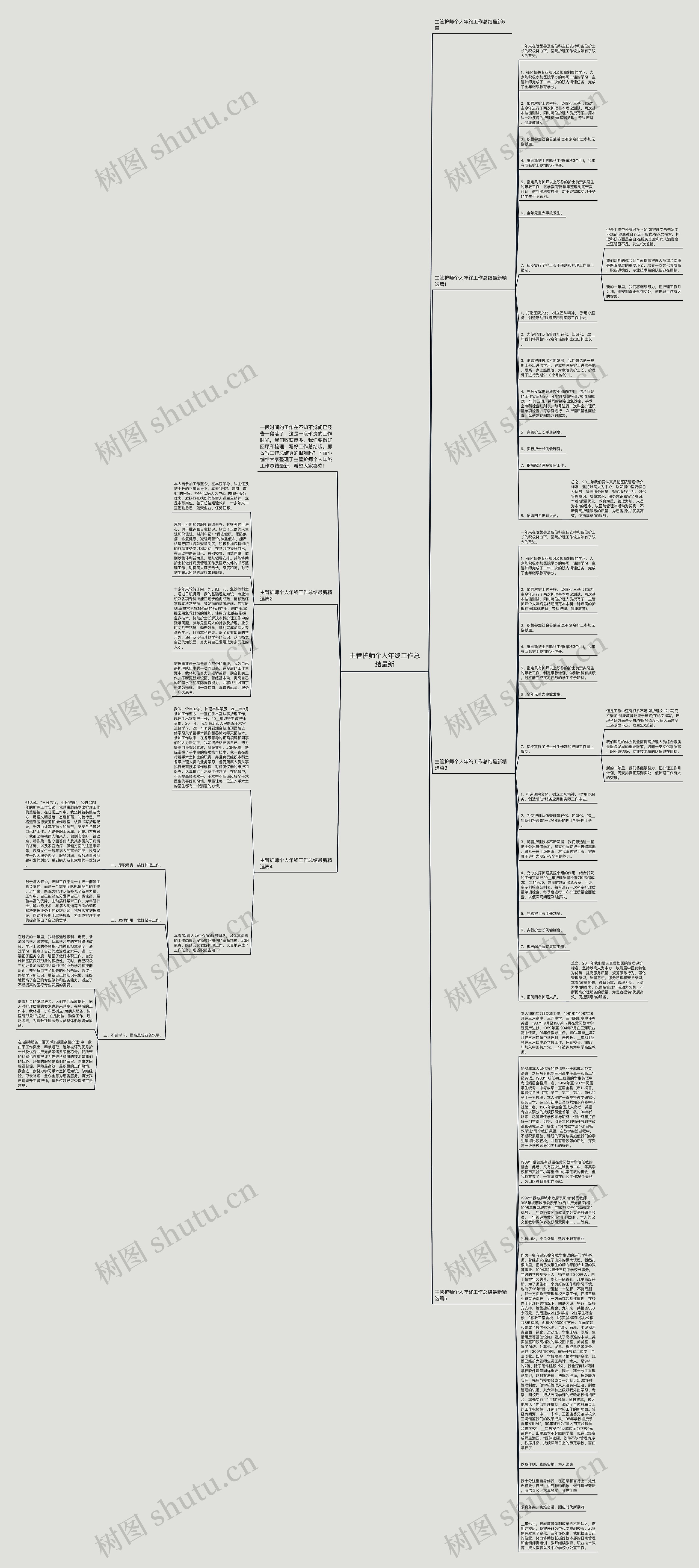 主管护师个人年终工作总结最新思维导图