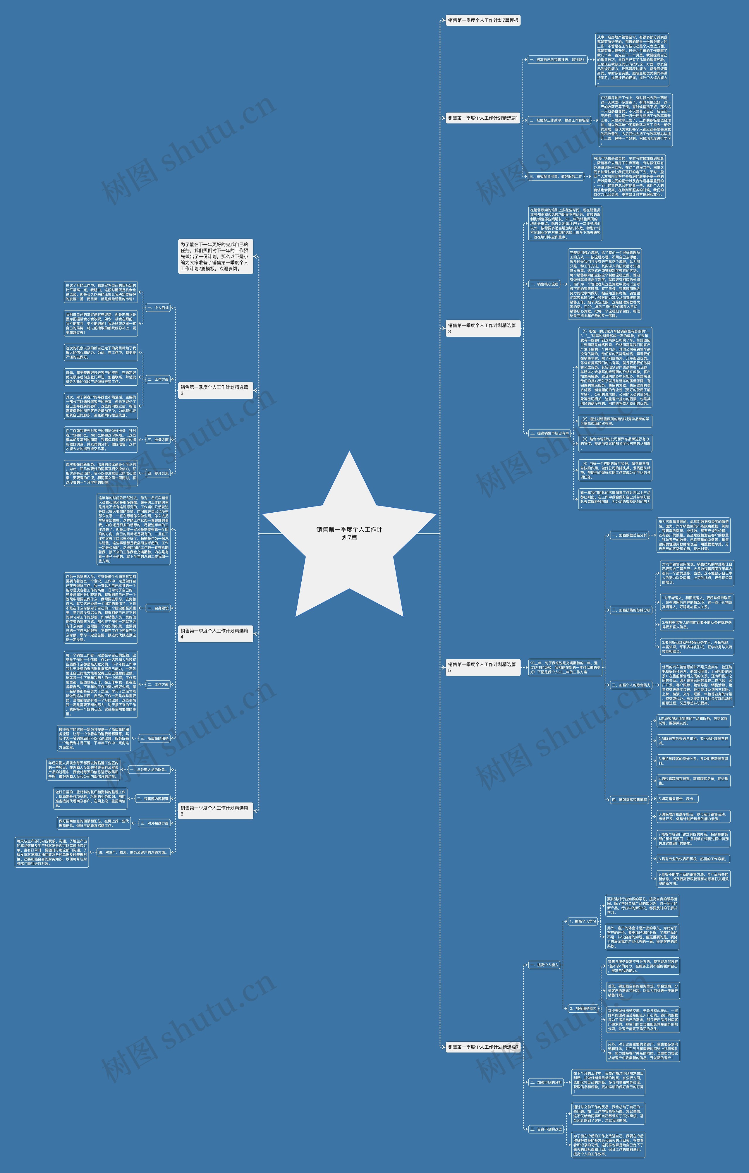 销售第一季度个人工作计划7篇思维导图