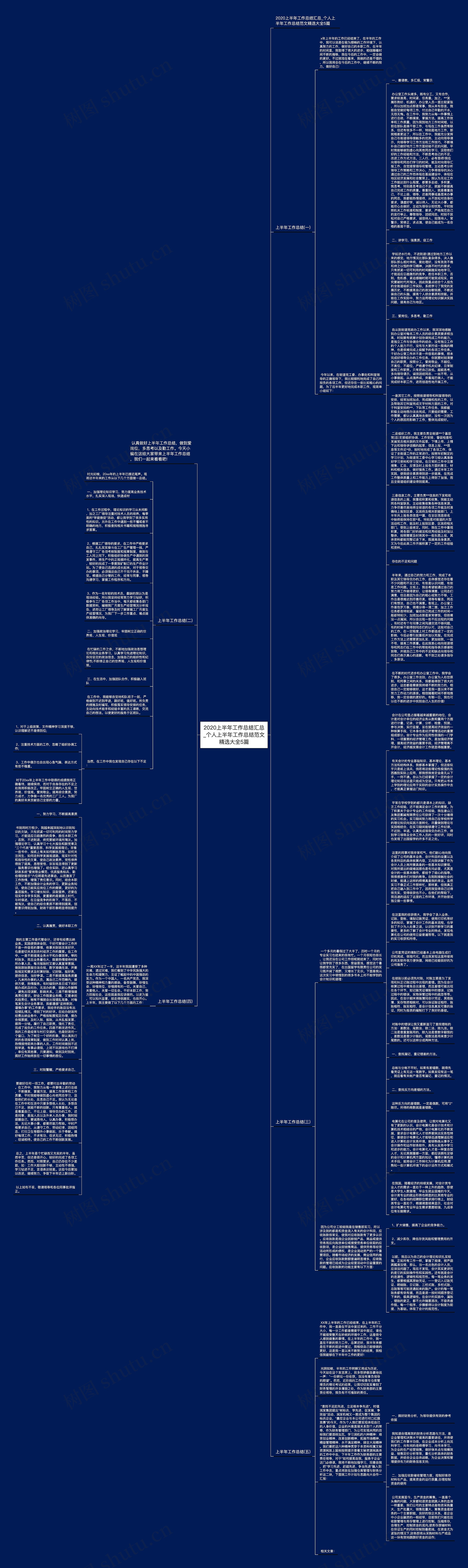 2020上半年工作总结汇总_个人上半年工作总结范文精选大全5篇思维导图