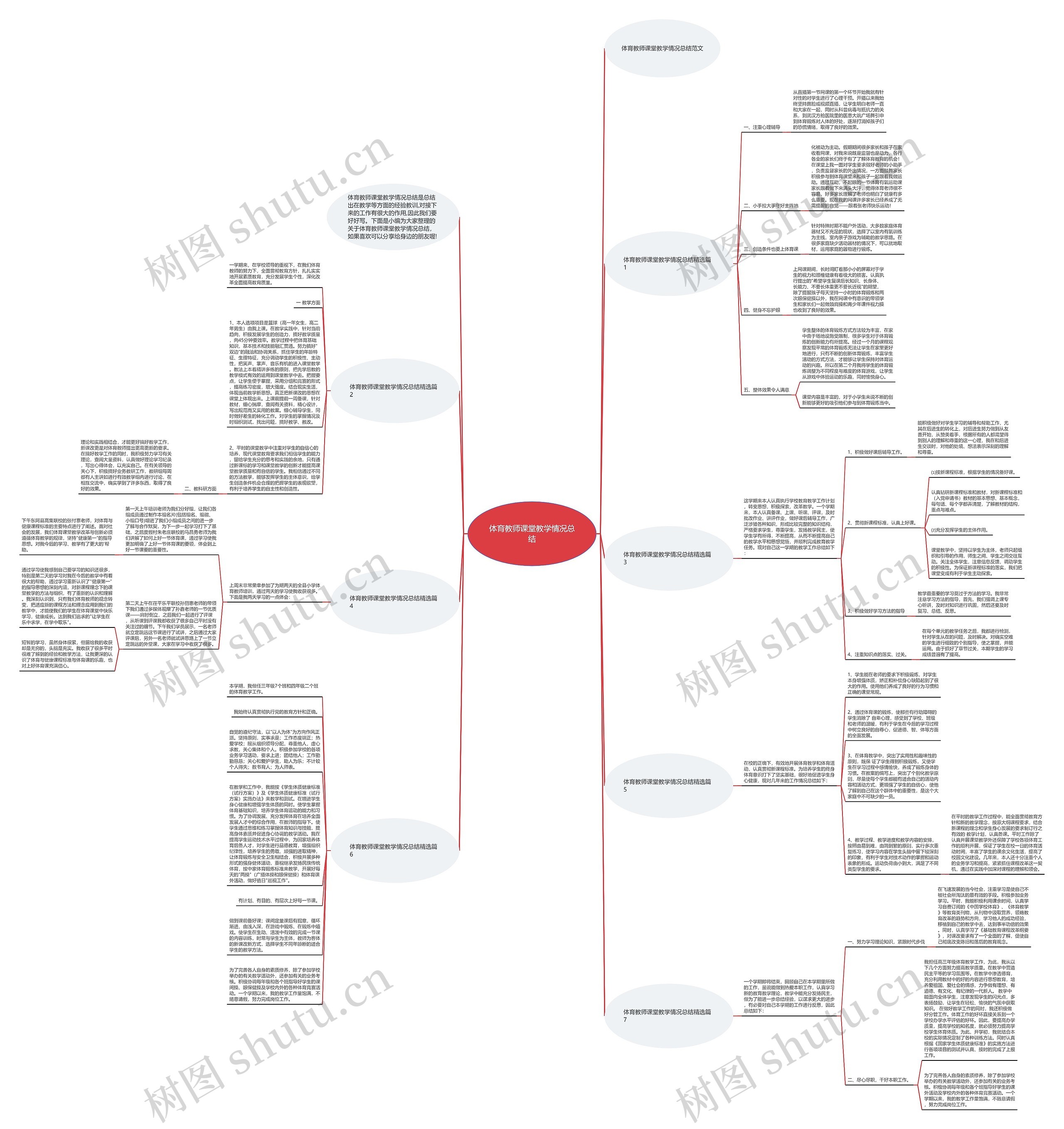 体育教师课堂教学情况总结思维导图