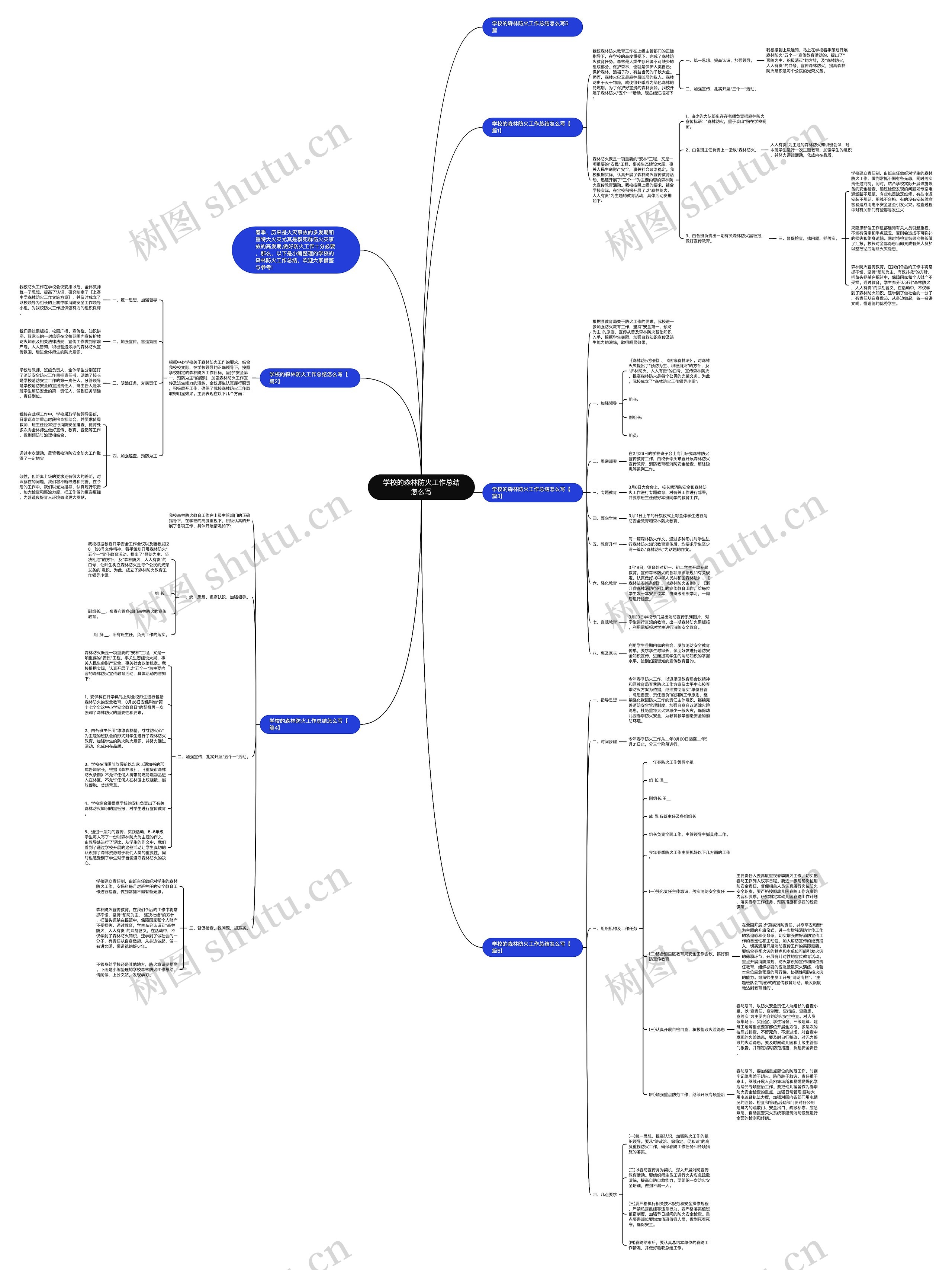 学校的森林防火工作总结怎么写思维导图