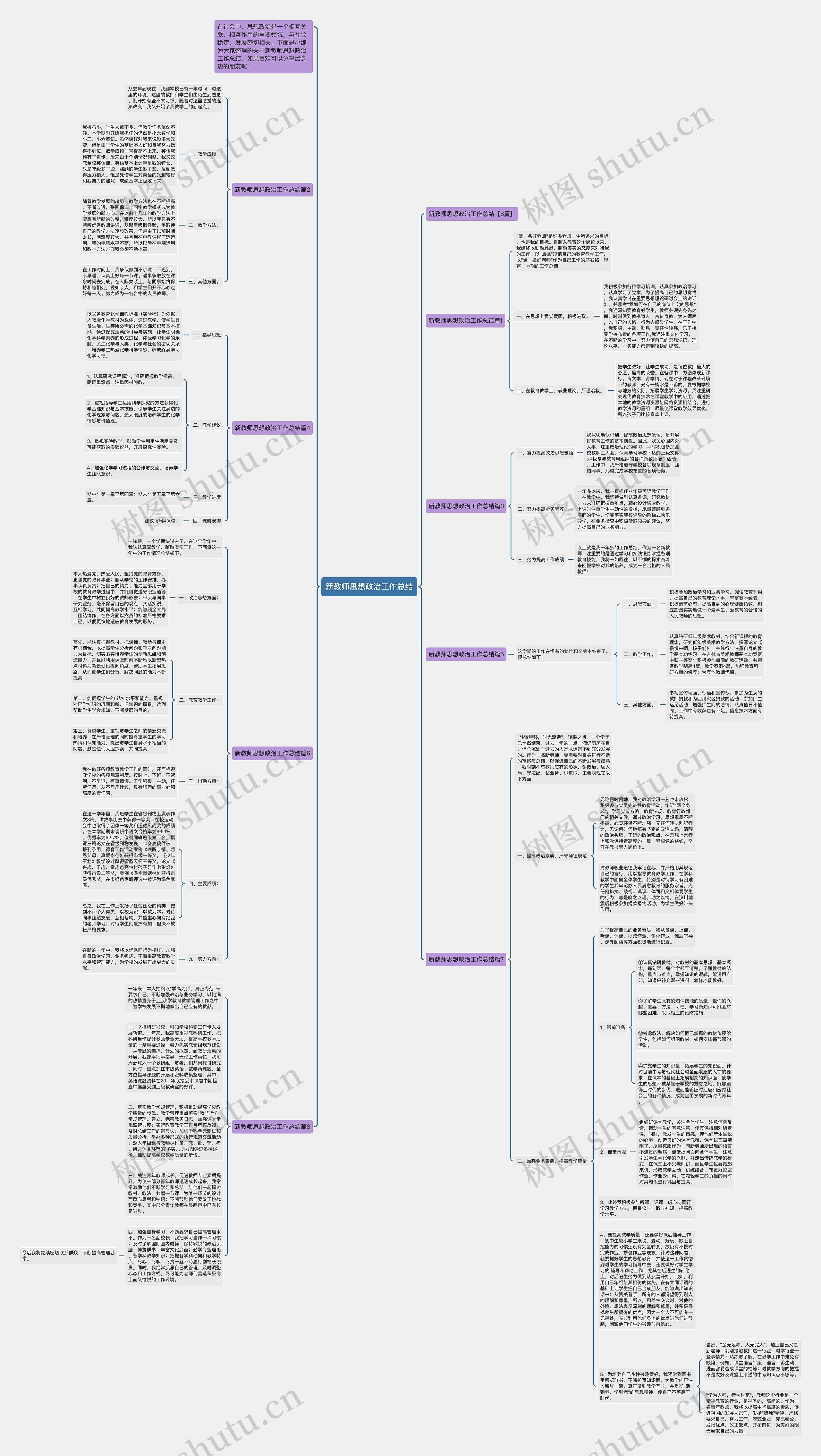 新教师思想政治工作总结思维导图