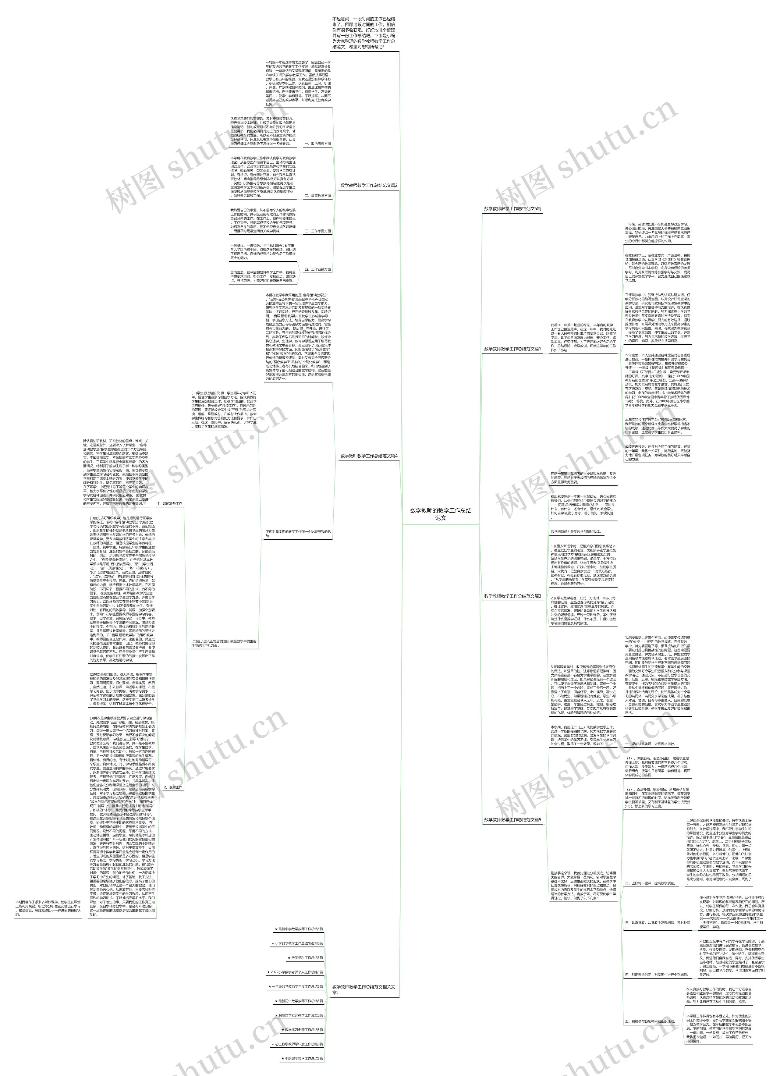 数学教师的教学工作总结范文