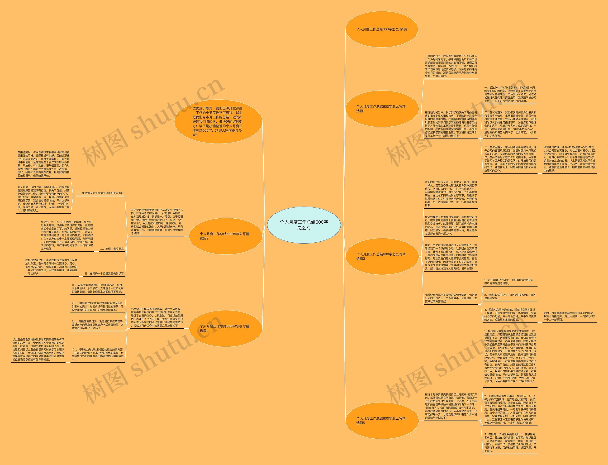 个人月度工作总结600字怎么写思维导图