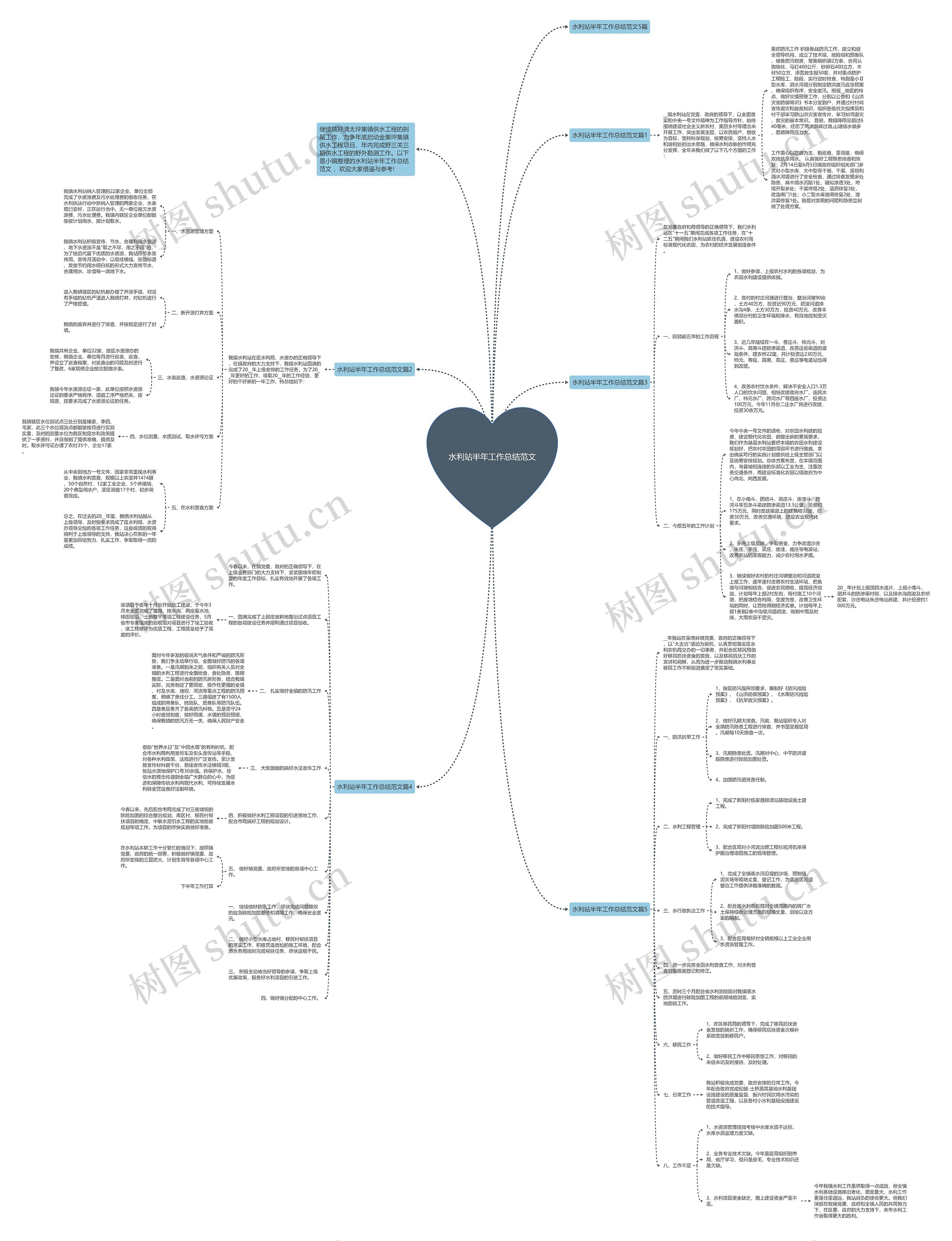 水利站半年工作总结范文思维导图