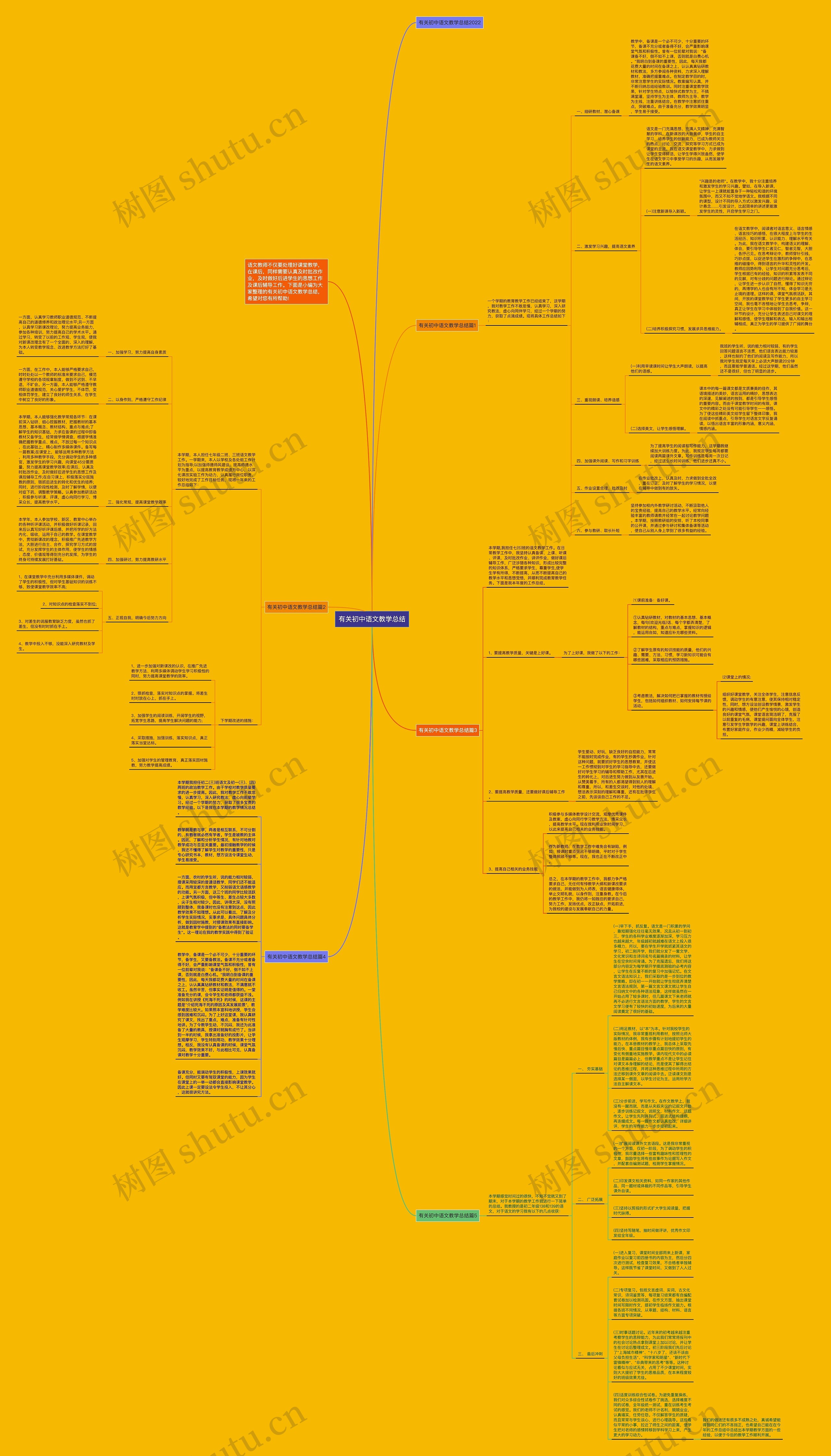 有关初中语文教学总结思维导图