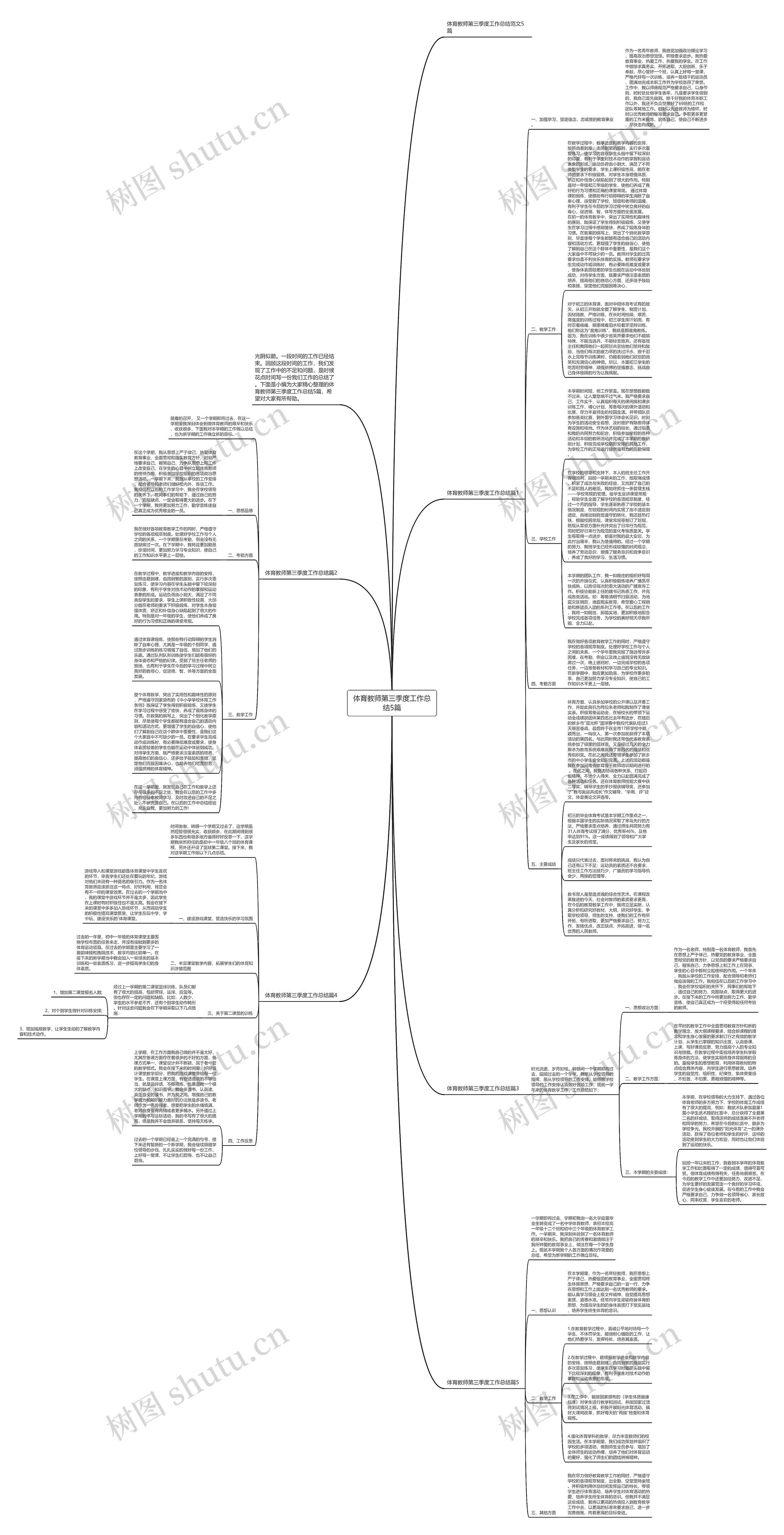 体育教师第三季度工作总结5篇思维导图