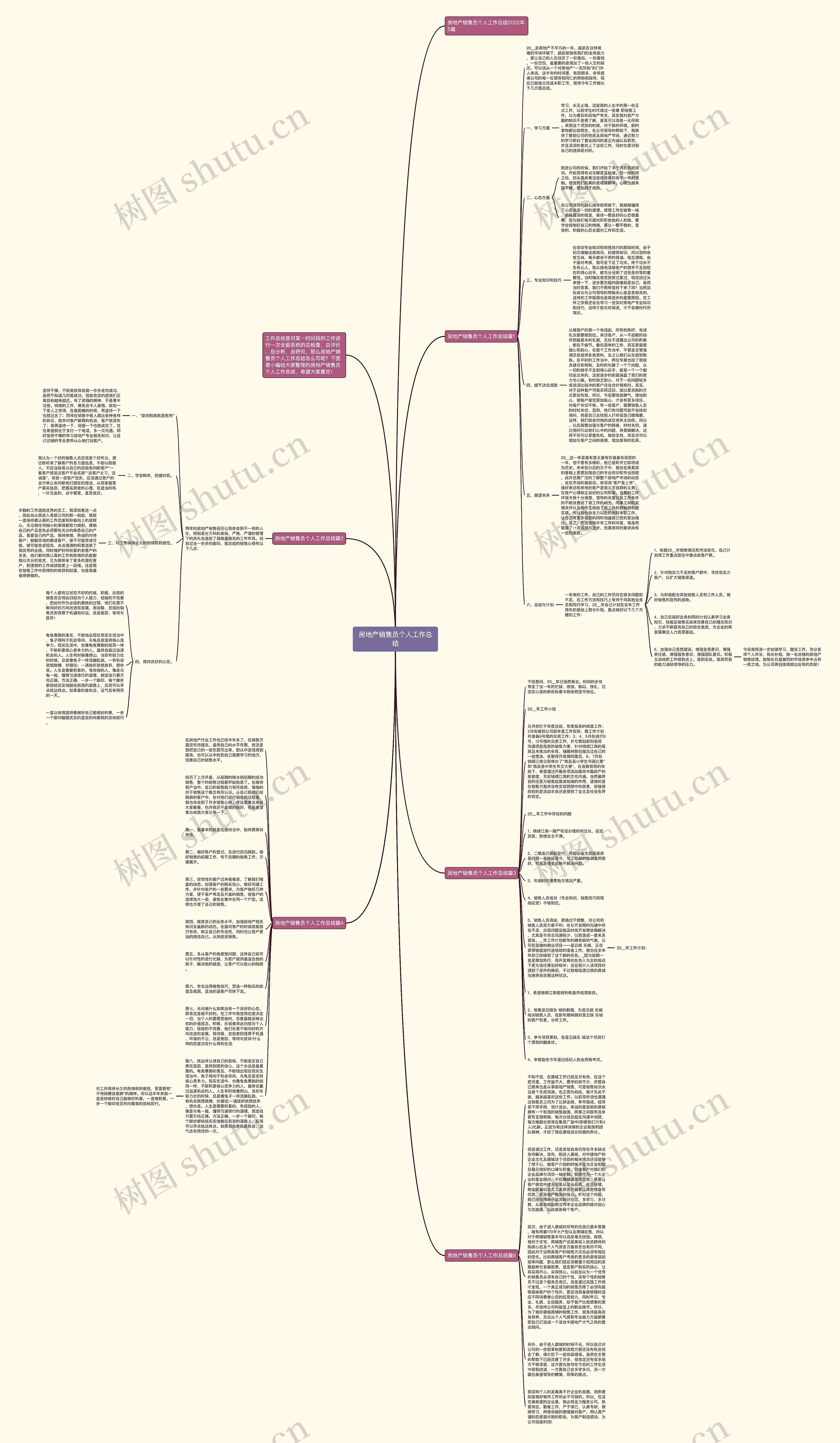 房地产销售员个人工作总结思维导图