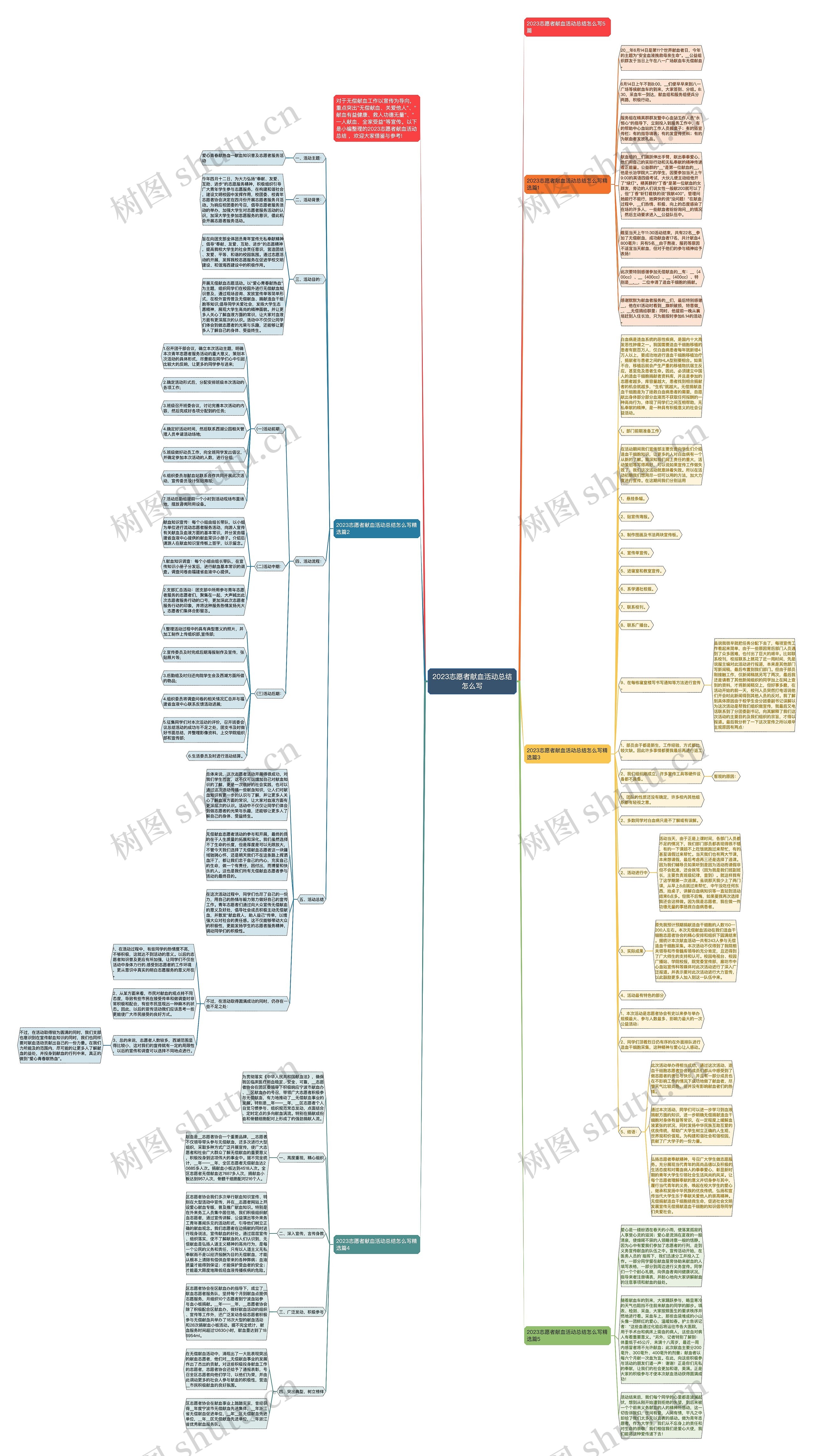 2023志愿者献血活动总结怎么写思维导图