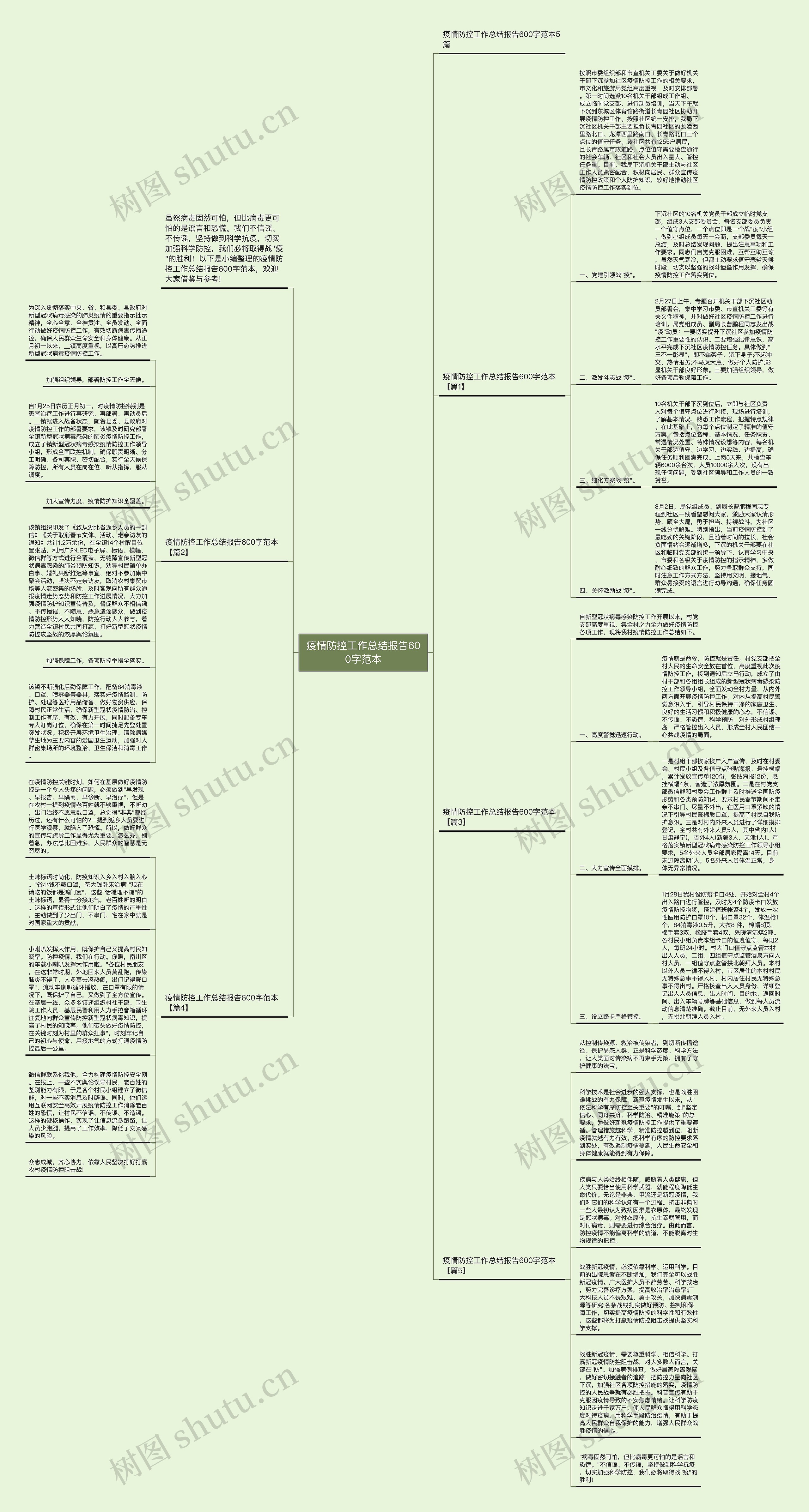 疫情防控工作总结报告600字范本思维导图