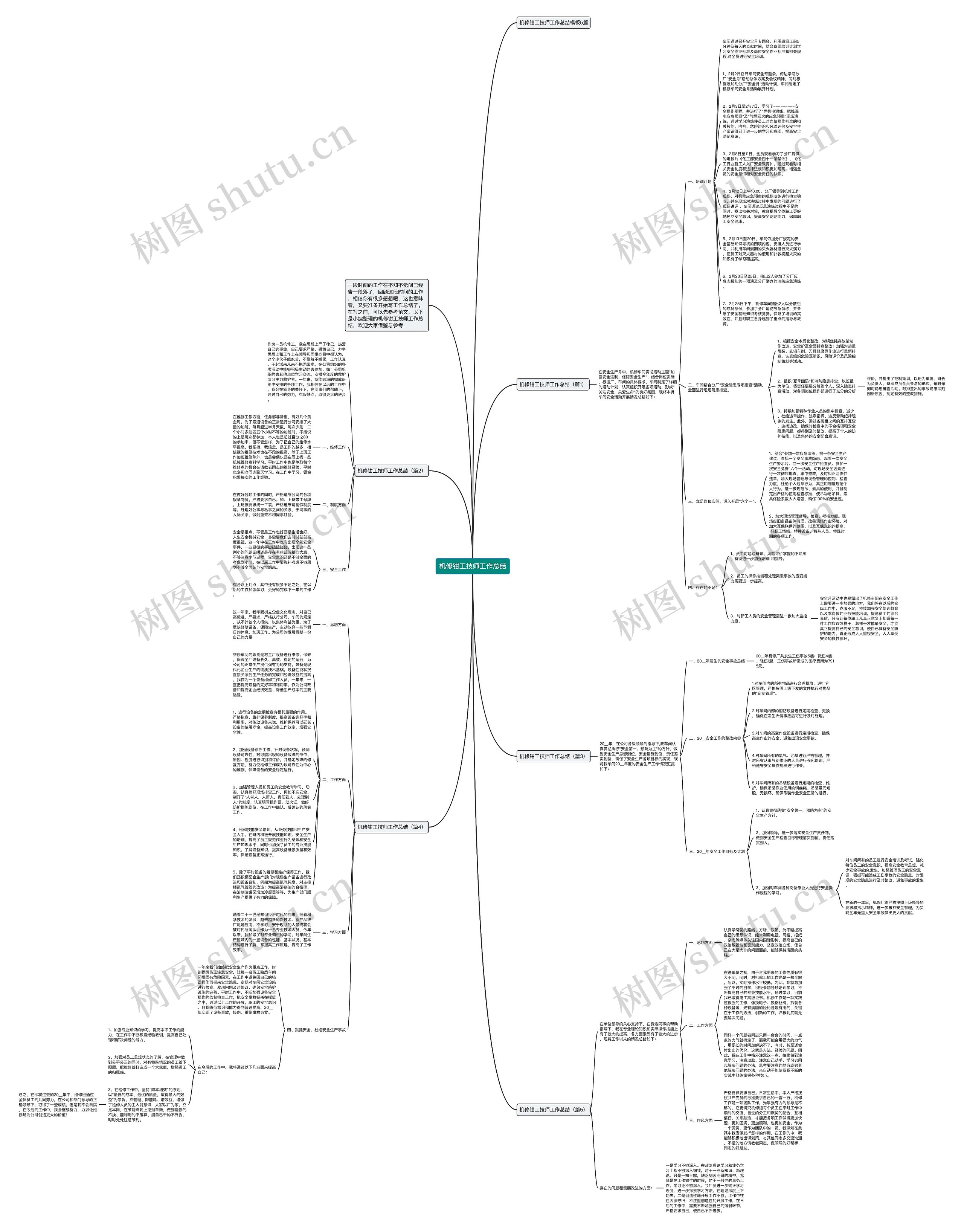 机修钳工技师工作总结