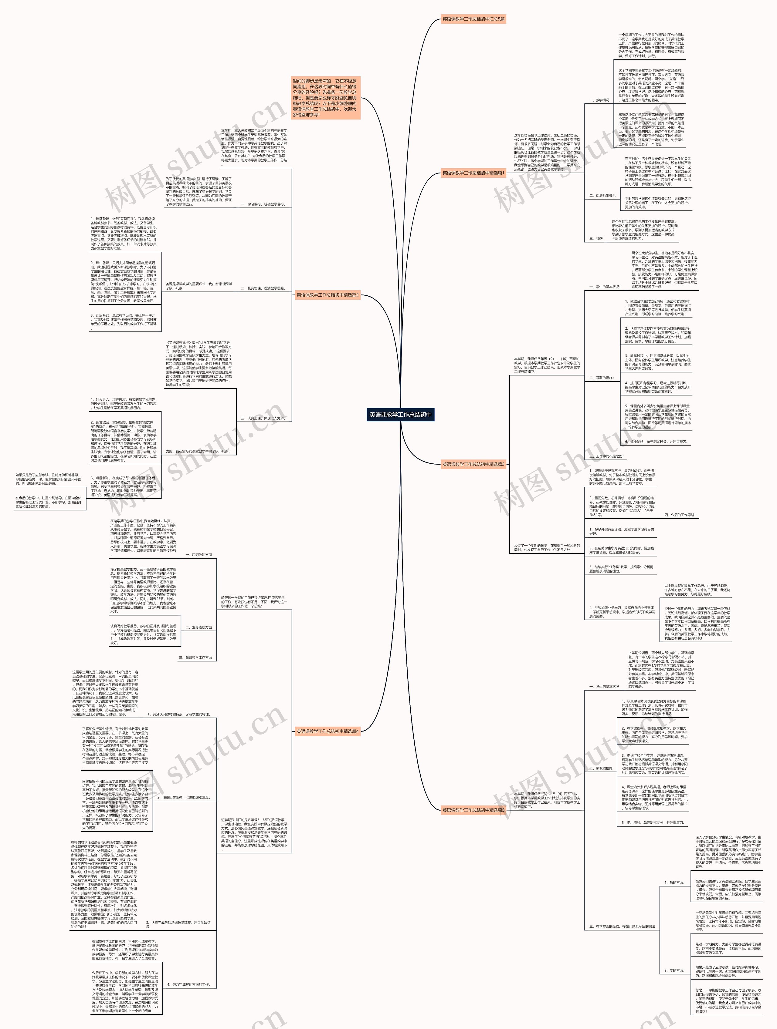 英语课教学工作总结初中思维导图