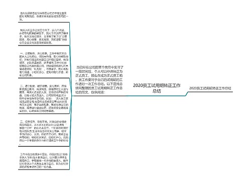 2020员工试用期转正工作总结