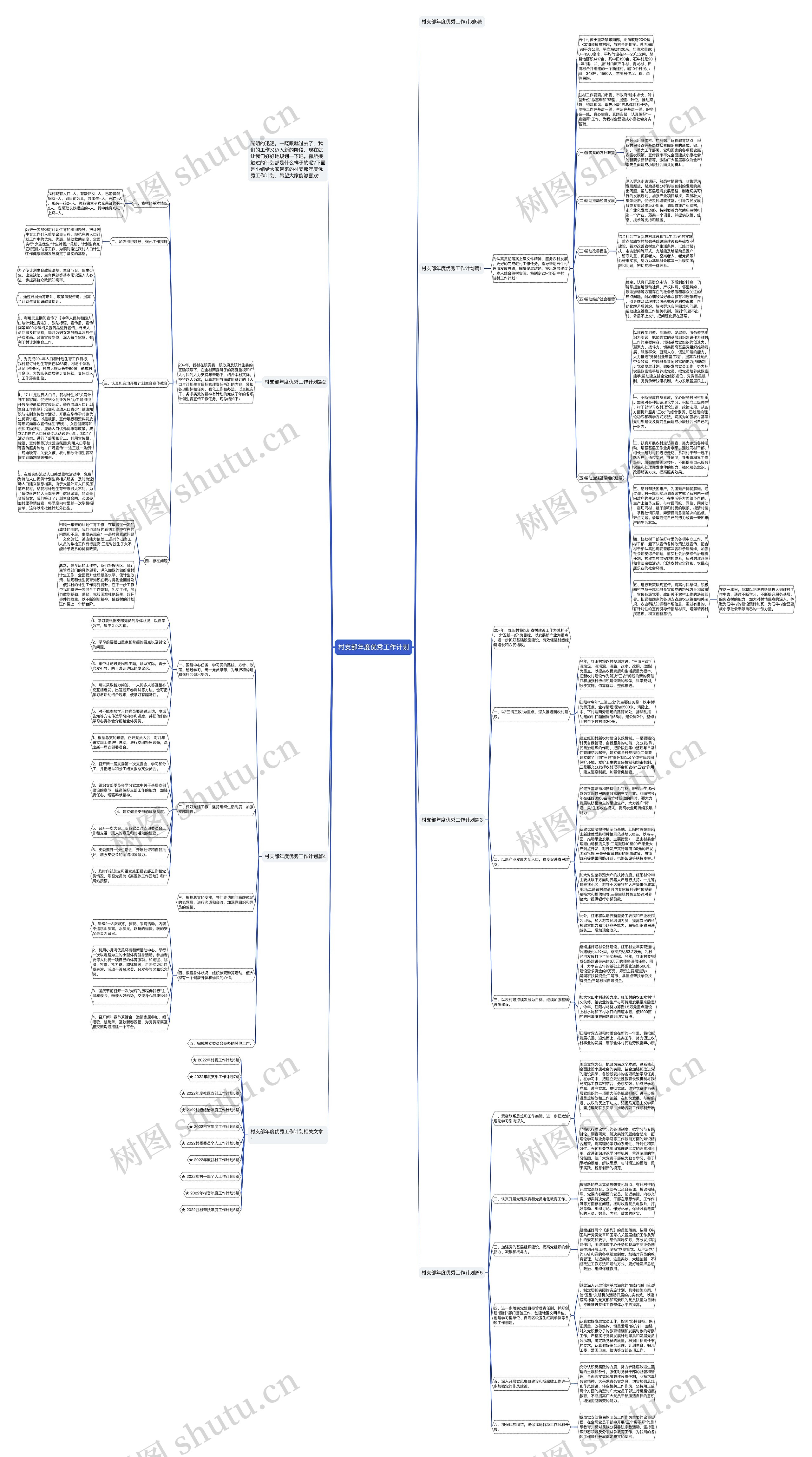 村支部年度优秀工作计划思维导图
