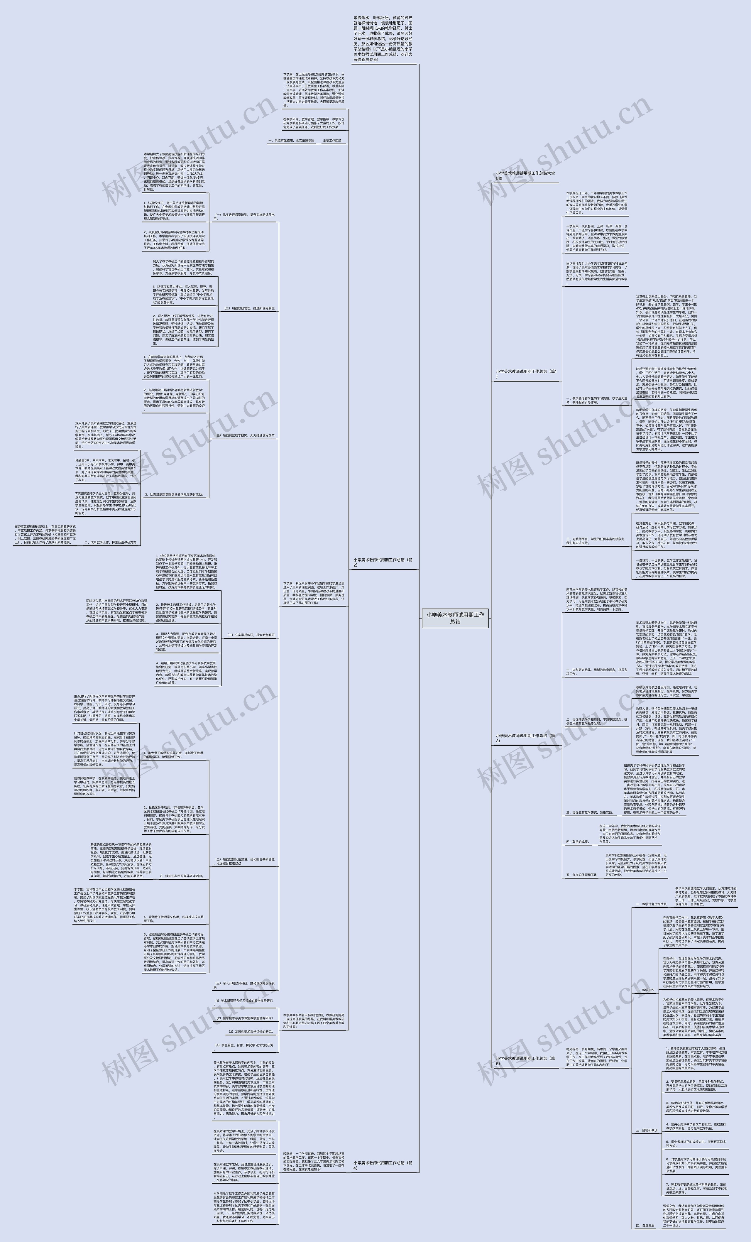 小学美术教师试用期工作总结思维导图