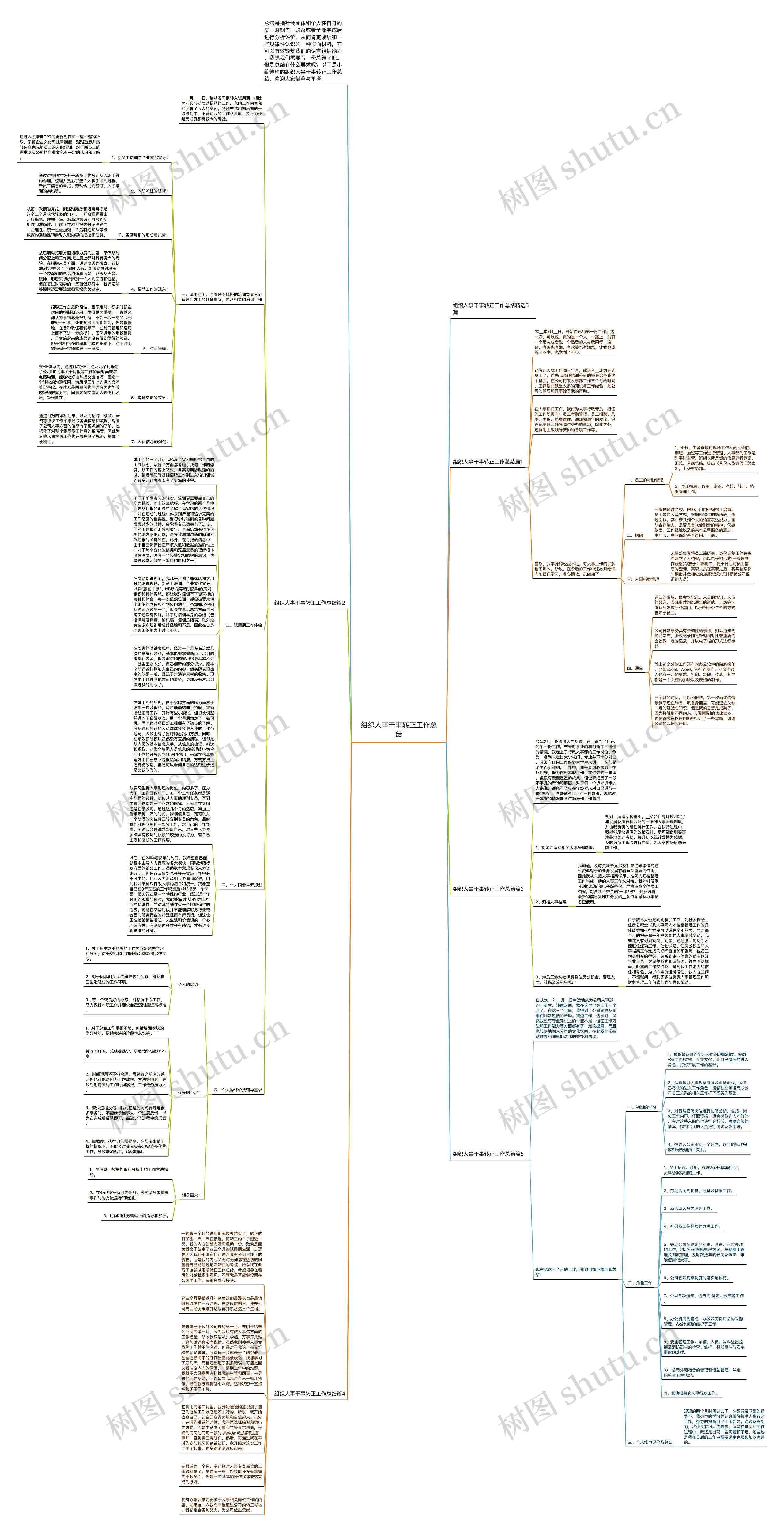 组织人事干事转正工作总结思维导图